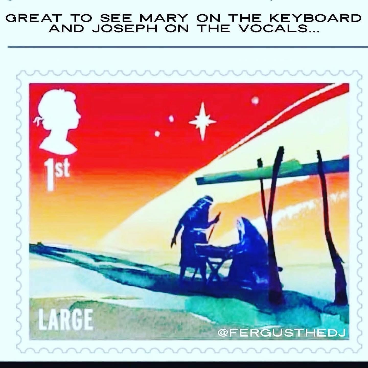 Great to see Mary on keyboards and Joseph on vocals...
#christmas #band #duo #maryandjoseph #awayinamanger #justforfun #stamp #jokes #nativity