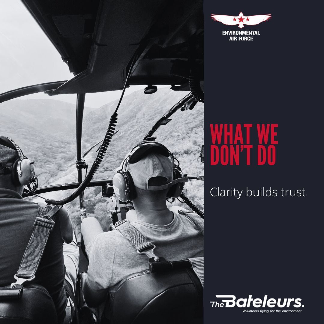 What We Don’t Do (clarity builds trust)
Zero commercial work. No point-to-point passenger transport. Every flight must deliver a clear conservation benefit. Non-negotiable
#TheBateleurs