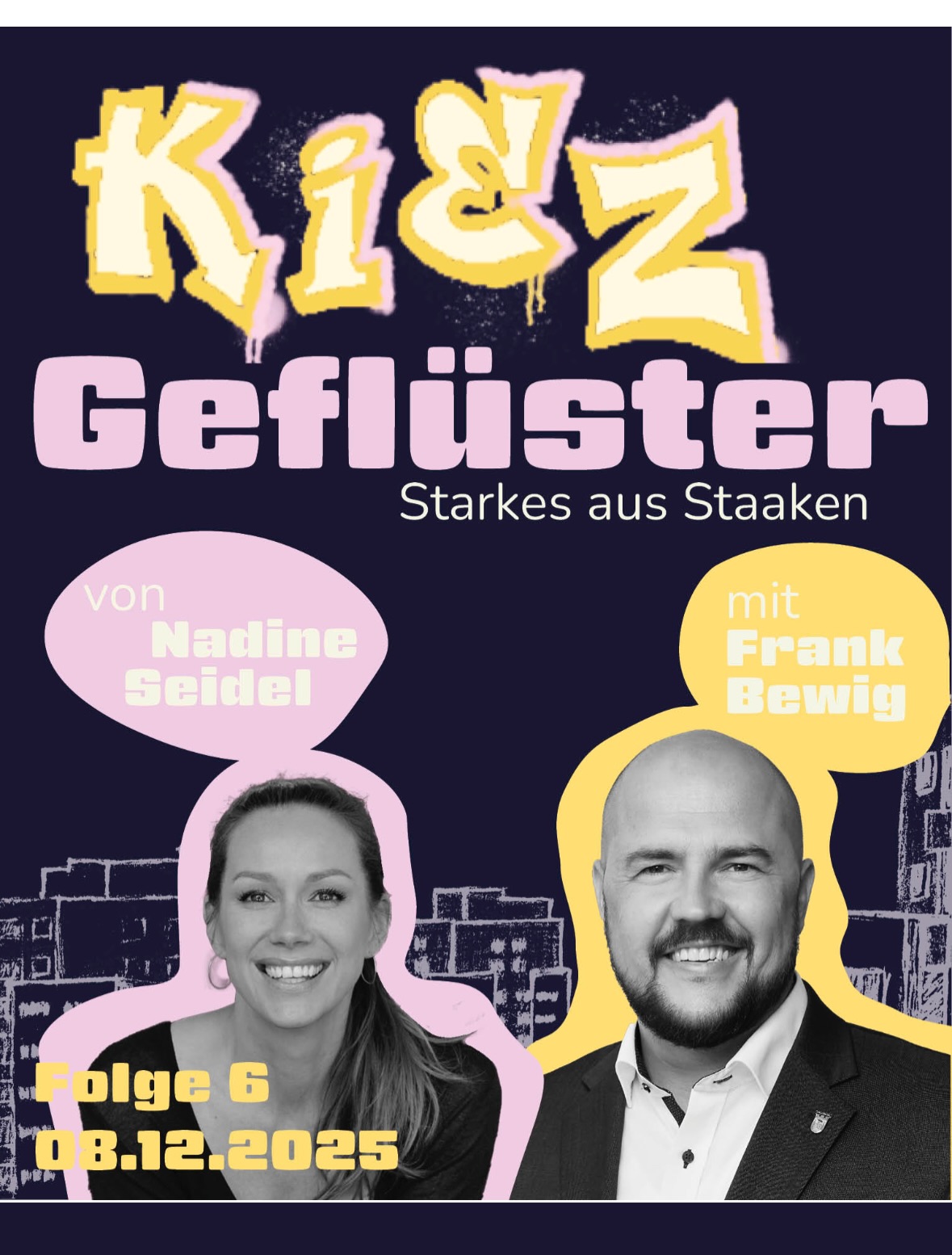 🎙️ Kiezgeflüster mit Frank Bewig – Bezirksbürgermeister & Kiezkind durch und durch
Diese Folge klingt nach Fußballplatz, Zeitungsaustragen, echten Begegnungen – und einem Mann, der seinen Kiez nicht nur regiert, sondern auswendig kennt.
Frank Bewig ist in Spandau-Staaken aufgewachsen – und wenn er spricht, hört man sie:
die Liebe zu den Menschen.
die Erinnerung an Gemeinschaft.
und diesen Blick für alles, was im Kiez glänzt – auch wenn es nicht auf den ersten Blick funkelt.
Wir sprechen über seine Anfänge, über Nachbarschaft als Ressource –
und über die vielen Schätze, die hier zwischen Hochhäusern, Fußballvereinen und Initiativen verborgen liegen.
🎒 Hört die Folge am besten nicht ohne Zettel und Stift.
Denn was Frank Bewig an Orten, Ideen und Menschen aufzählt, ist eine Schatzkarte für alle, die Spandau ein Stück besser machen wollen.
🎧 Jetzt reinhören, staunen – und mitschreiben:
Was macht DEINEN Kiez besonders? Schreib’s uns in die Kommentare!👇
👉 Kiezgeflüster – neue Folge mit Frank Bewig
Jetzt überall, wo’s Podcasts gibt.
🧩Gefördert durch das Bezirksamt Spandau und die Senatsverwaltung Berlin im Rahmen des Programms „Gesund aufwachsen – gesund leben in Spandau“ (QPK).
#kiezgeflüster #frankbewig #spandau #staaken #bezirksbürgermeister #schätzeimkiez #nestwerk #kiezliebe #gesundheitskiez