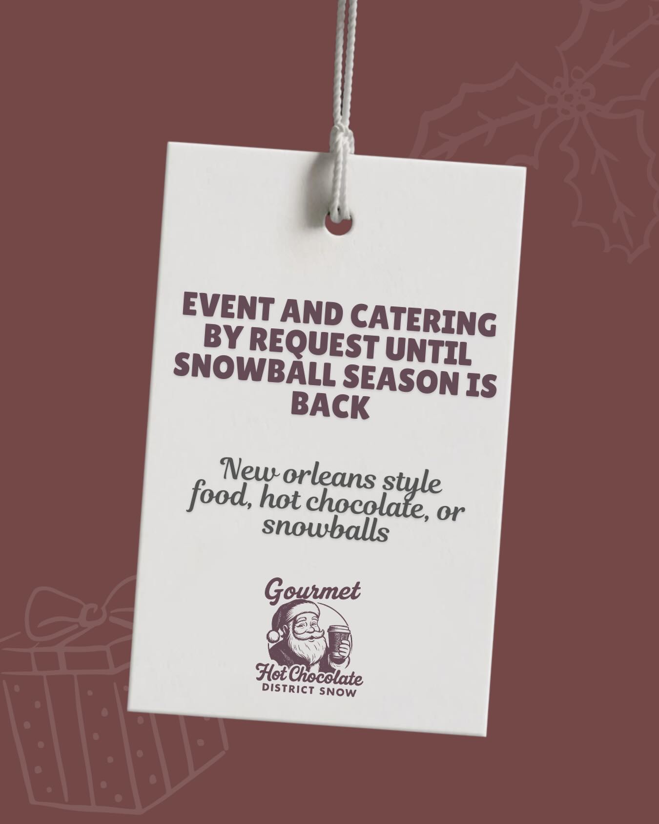 District Snow Update!! We’ll be spending the off season popping up and catering special events by request until March - Looking to book us for your next event?? Just message us!