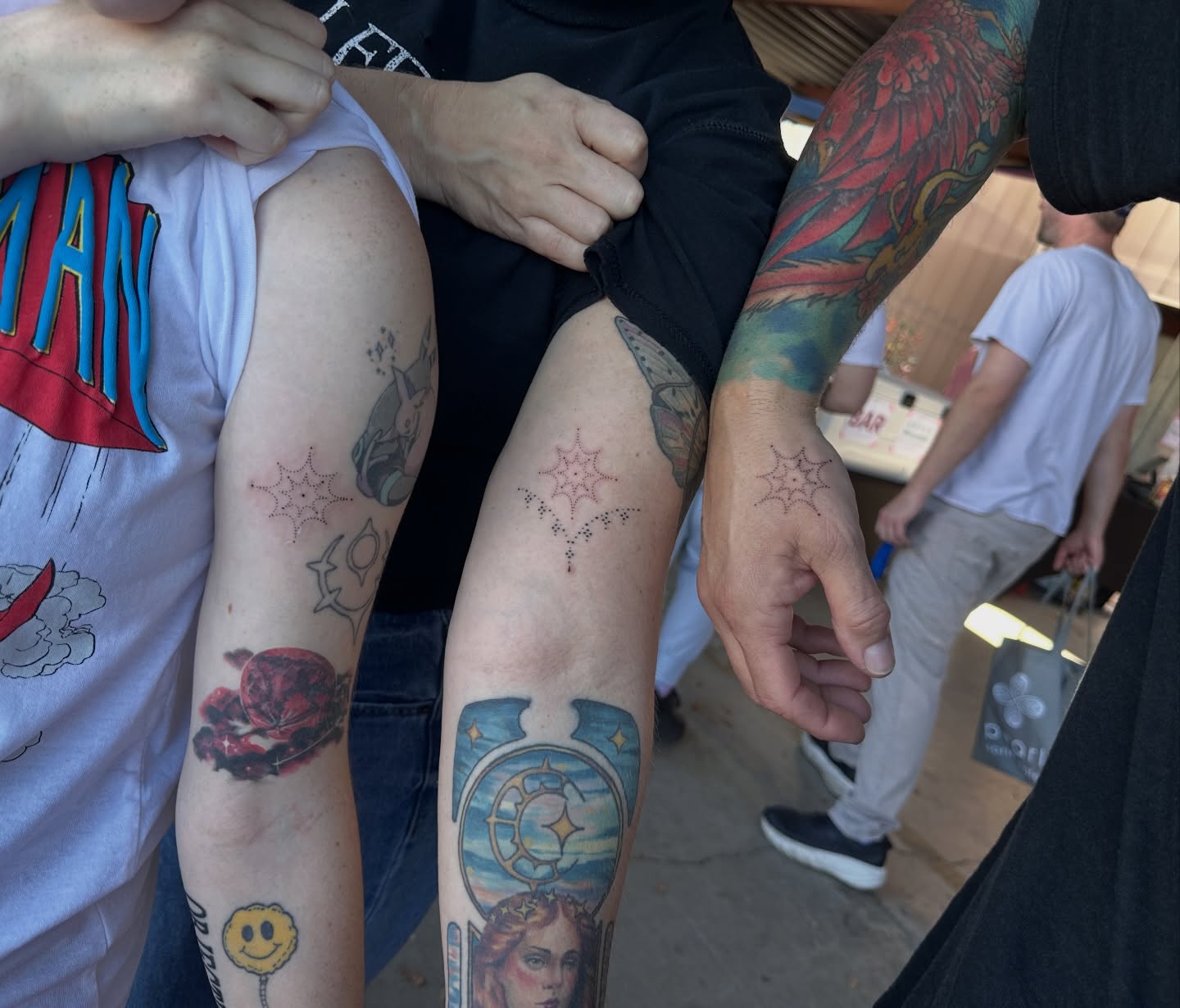 Some sweet pieces and moments from the last couple of months 💗 The @bigfeelingstattoo Grand Opening Flash Day is this weekend on Saturday! Can’t wait to see yall there. Come see us and get some cute tattoos and hang out in the sweet little space we have created ✨ #austintattoo #austintattooshop #austintattooartist #flashday