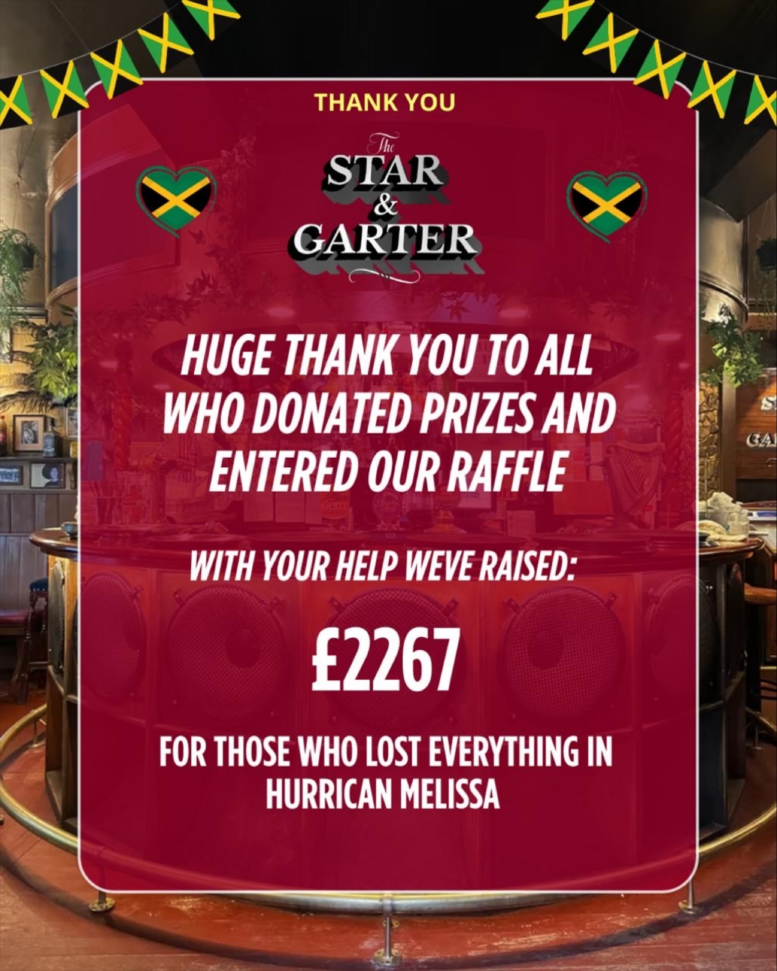 We want to thank all that donated the prizes and brought raffle tickets.
Thanks also to Ronnie Size who was at draw master at arms.
There are a few prizes still to be collected/claimed. We will publish the full list winners.
Big thank you also to our djs on the night: David Campbell, Rubba and Solgie..
