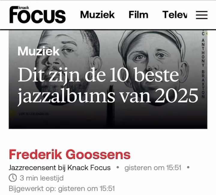 This is nuts. I’m extremely humbled to have my debut album selected by @knackfocus @knack.be as one of the 10 Jazz Albums of 2025.
As a drummer writing this music and hearing it played by some of the finest musicians in the European jazz scene, it’s incredibly rewarding to see how this record is being received — by audiences, fellow musicians, radio stations and press around the globe.
This feels like the start of a long journey with this quartet, and I’m truly grateful for all the support.
Two more shows before closing 2025:
14/12 – @casa_nardo_music
19/12 – @desingerrijkevorsel2310
@vicfirth @zildjiancompany @vicfirth_benelux @zildjianbenelux
@