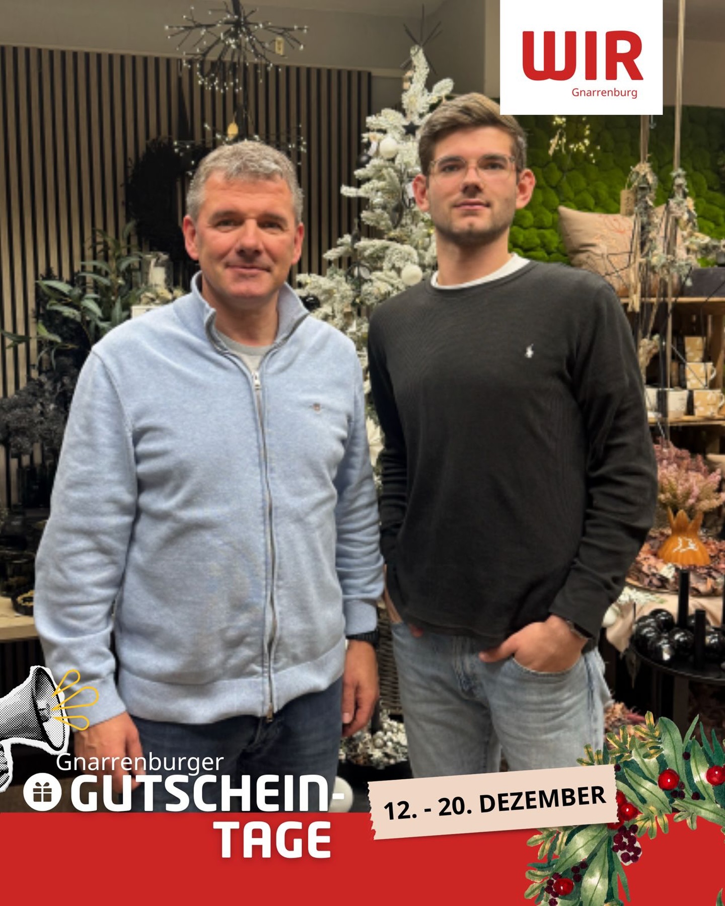 Weihnachtliche Dekoration bei Konz
Auf weihnachtliche Deko gibt es während der Gutscheintage 20 Prozent Preisvorteil.
Eine Gelegenheit, dem Zuhause kurz vor Weihnachten noch den letzten festlichen Schliff zu geben.
Wer macht noch mit? Schau auf www.wir-gnarrenburg.de
#wirgnarrenburg #gnarrenburg #gutscheintage @konzgnarrenburg