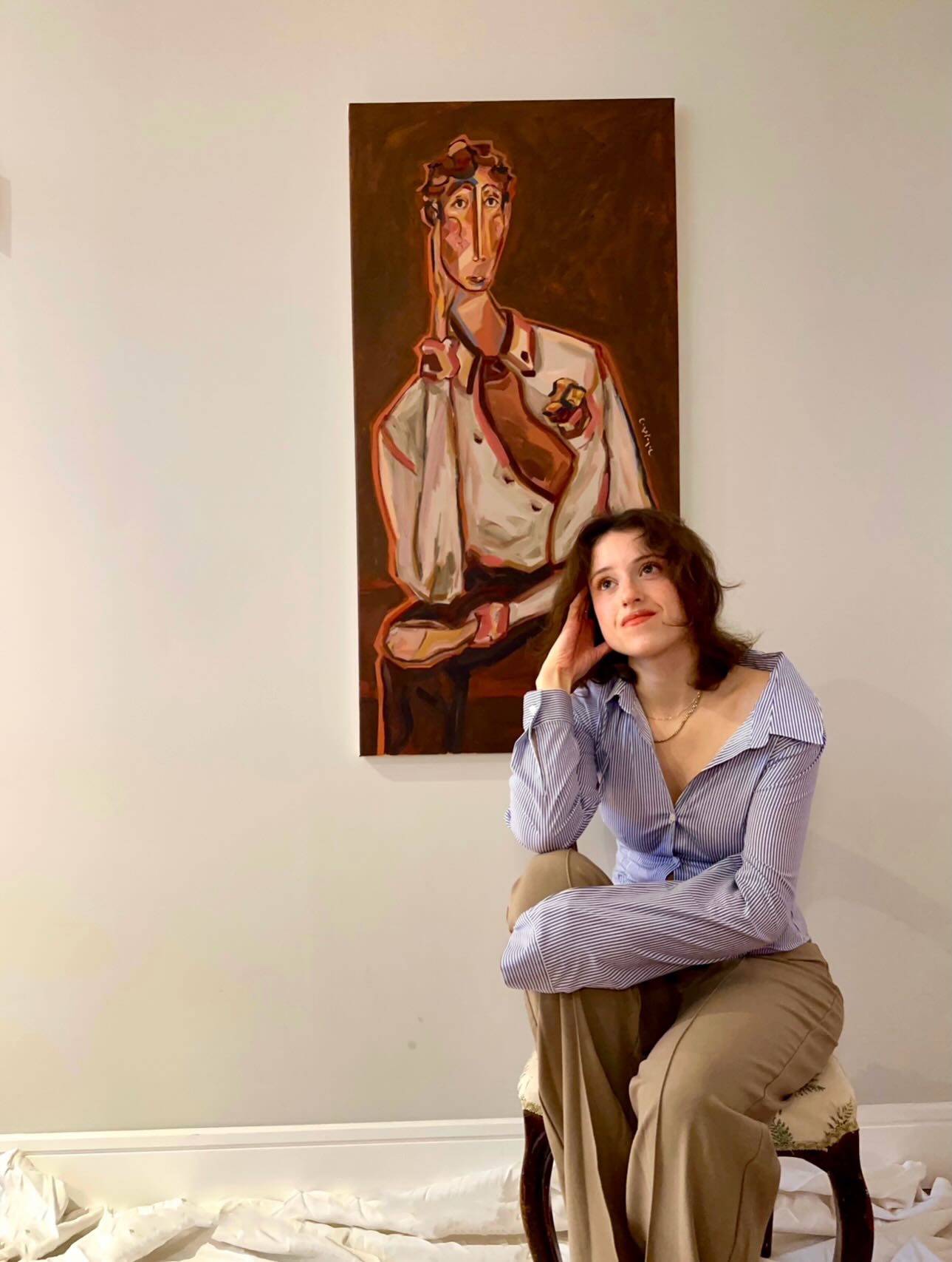 both of us 💭🫧
Loved painting this one
.
#artist #artforyourhome #portraitart #interiors #painting