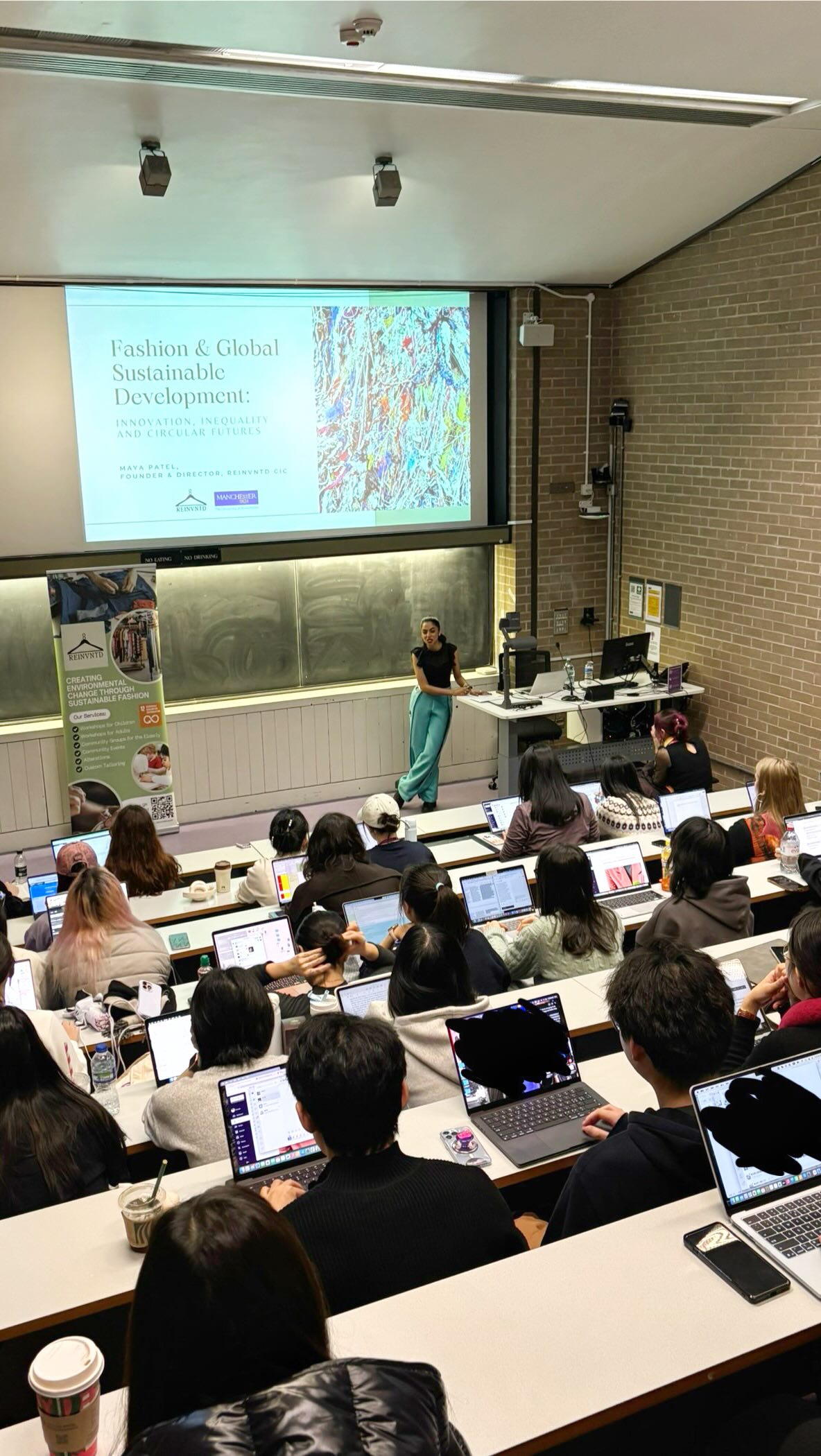 Here’s a snippet from today’s guest lecture at @officialuom on fashion, sustainability, and global development. 👩🏽🏫👚♻️💡
We explored the true cost of the clothes we wear, from labour and inequality to textile waste, supply chains, innovation, and the circular solutions our communities are building every day.
I’m very grateful for the chance to share the work we’re doing at @reinvntd_official and to challenge how we design, consume, and value fashion. 🙏🏽
Thank you so much for having me Manchester 🐝
#reinvntd #sustainablefashion #sustainabledevelopmentgoals #circularfashion #innovation #sdggoals
