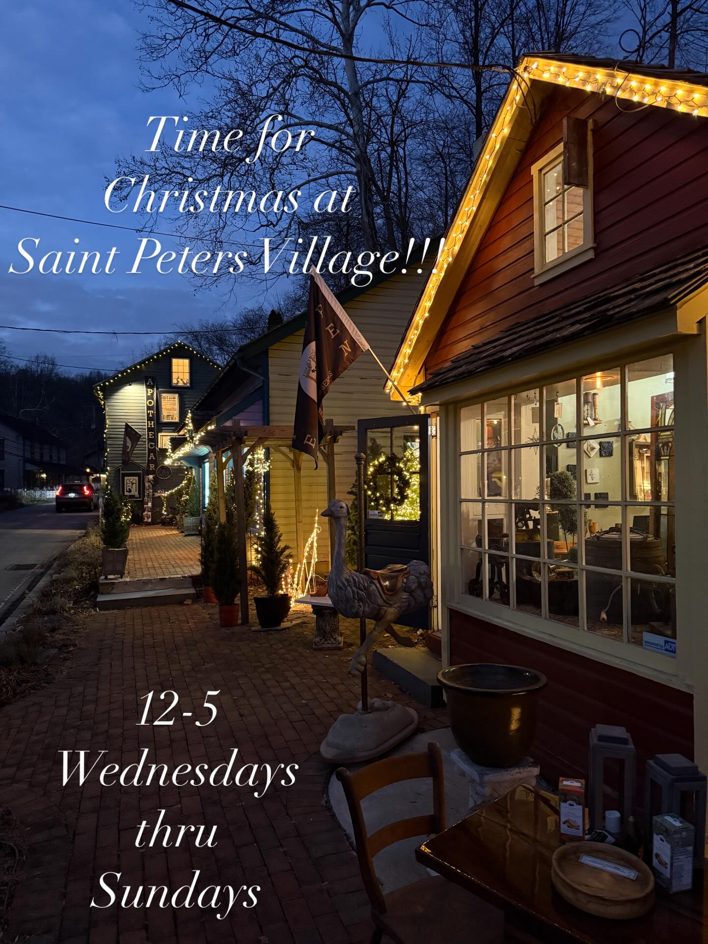 Finding us is only half the fun! About the only way past the construction this Christmas season ironically is via Saint Peters Baptist Church! Then follow the detour signs! @theinnatstpetes or @saintpetersbakery might help too or just go for it! #stpetersvillage Rocks!