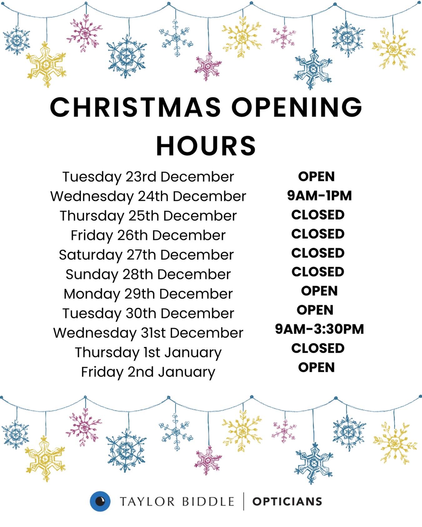🎄 🧑🎄 Christmas Opening Hours 🧑🎄🎄