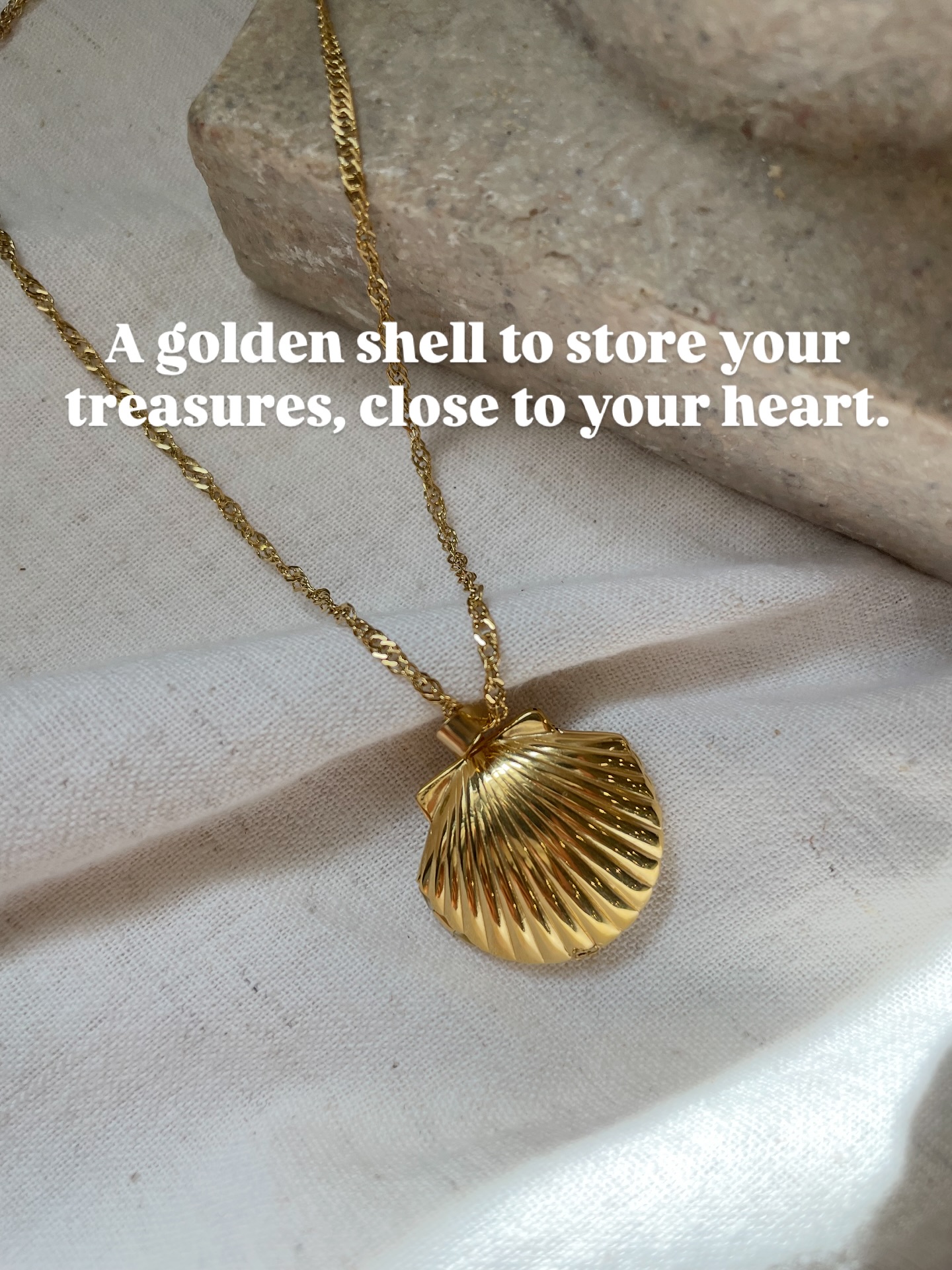 Sun-kissed seashell, dipped in gold for your everyday glow ✨🌊💛
