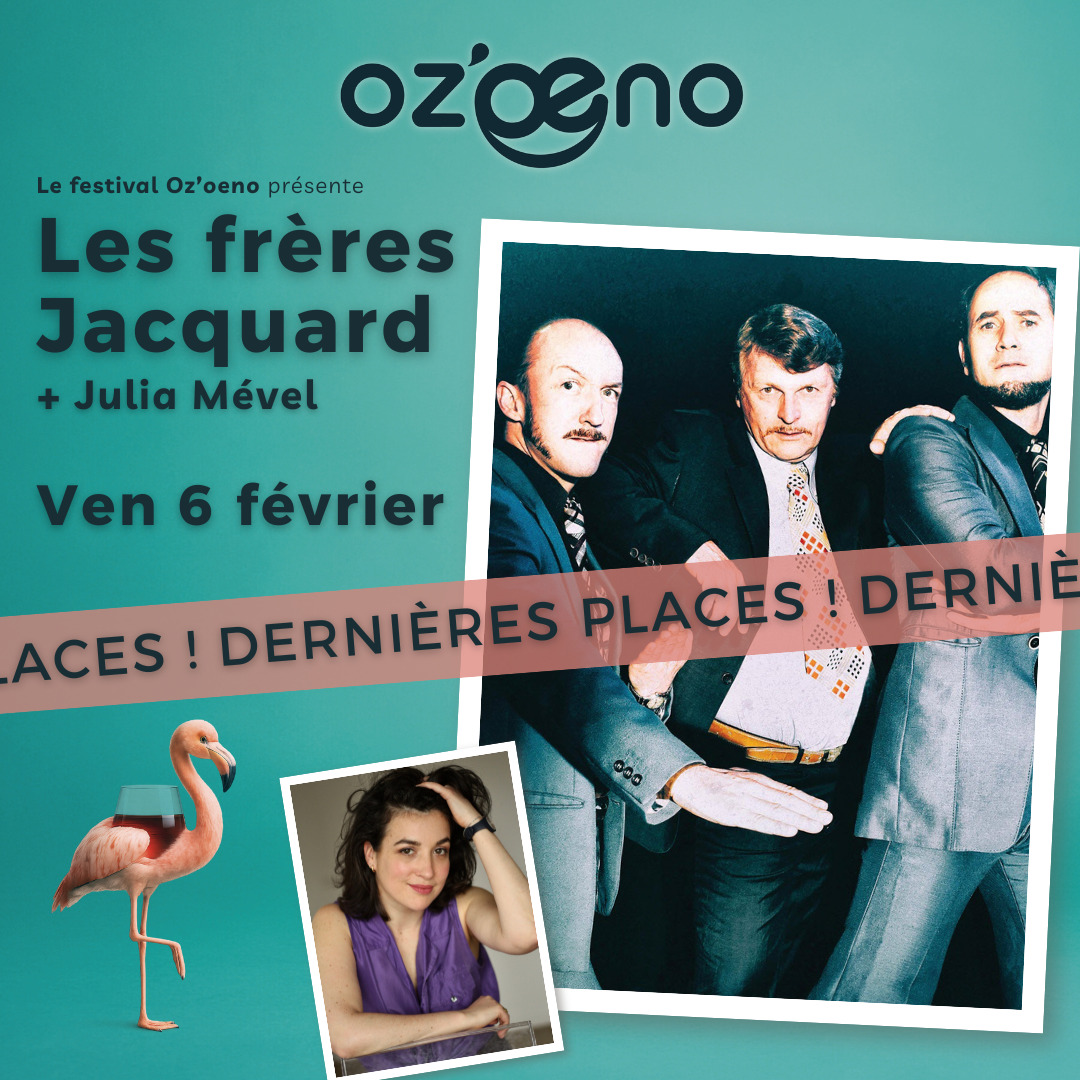 🙃 10 jours seulement après l'ouverture de la billetterie, ce sont déjà les dernières places pour @lesfreresjacquard + @julia_mevel le 6 février au @fest.ozoeno !
👉🏻 Pour prendre les vôtres, rendez-vous sur le site www.ozoeno.fr
🎉 Merci... c'est fou fou fou
.
.
.
. #festival #ozoeno #oenorires #humour #spectacle #musical #mashup #concert #evenement #givry #bourgogne #saoneetloire #legrandchalon #bourgognedusud #vinsdebourgogne #degustation