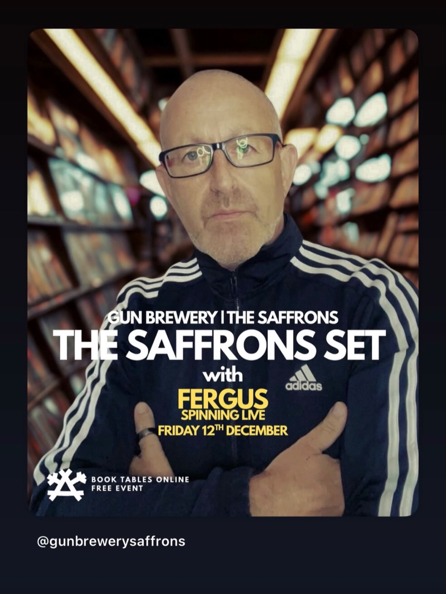 This Friday evening, I’ll be back at @gunbrewerysaffrons for a little slice of musical magic…
I shall be on deck duties from 7pm, so if you’re not otherwise engaged at a works Xmas party, why not join me?
Fine ales, beers and wines, and guaranteed to be safe for all those still in the game…#whamageddon 😉