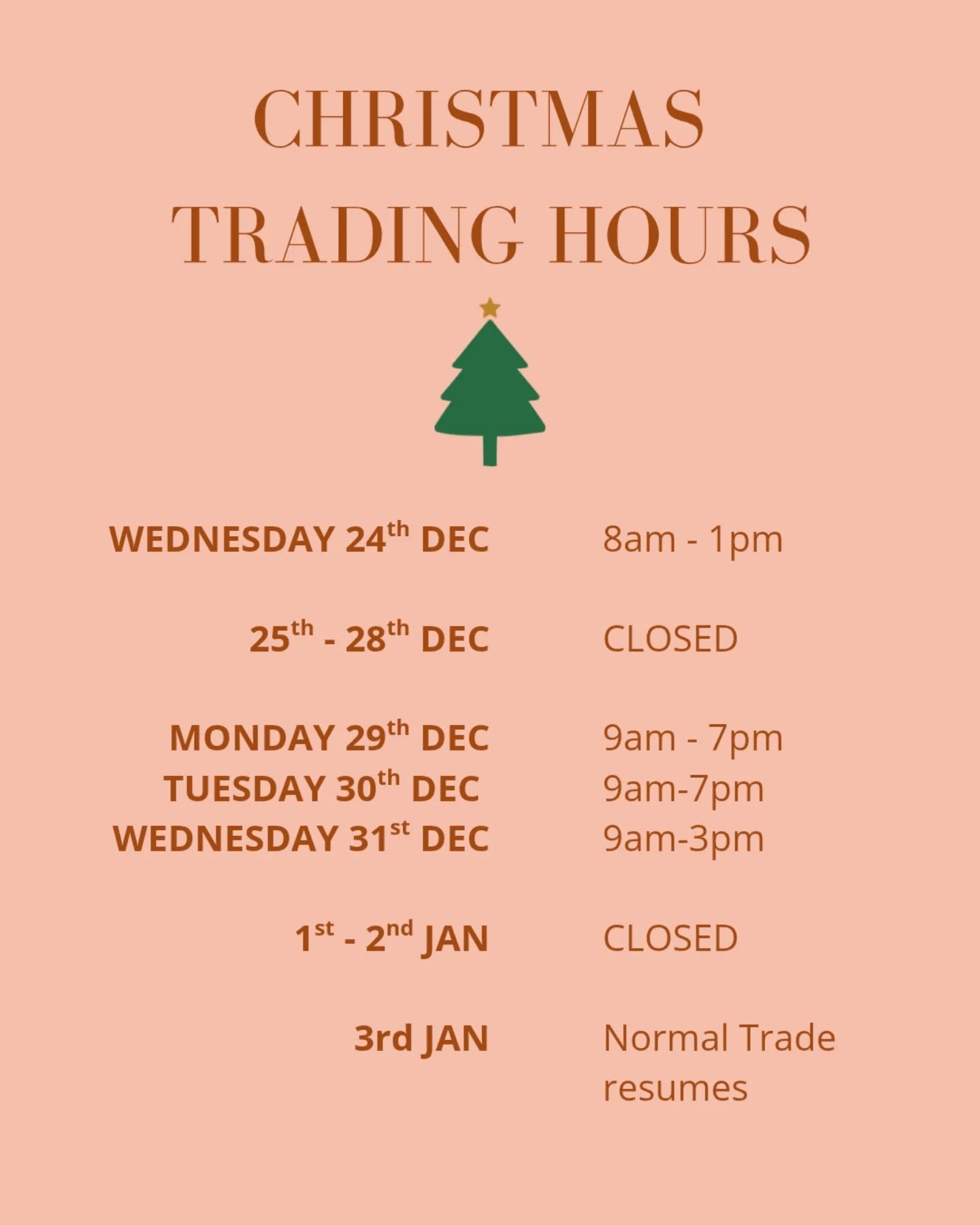 Yes we will be open for a few days over the Christmas break. Spots will be limited so be sure to book in advanced!
#christmastrading
#acupunctureclinicbrisbane #brisnaneacupuncture #stressmanagement #fertilityacupuncturebrisbane