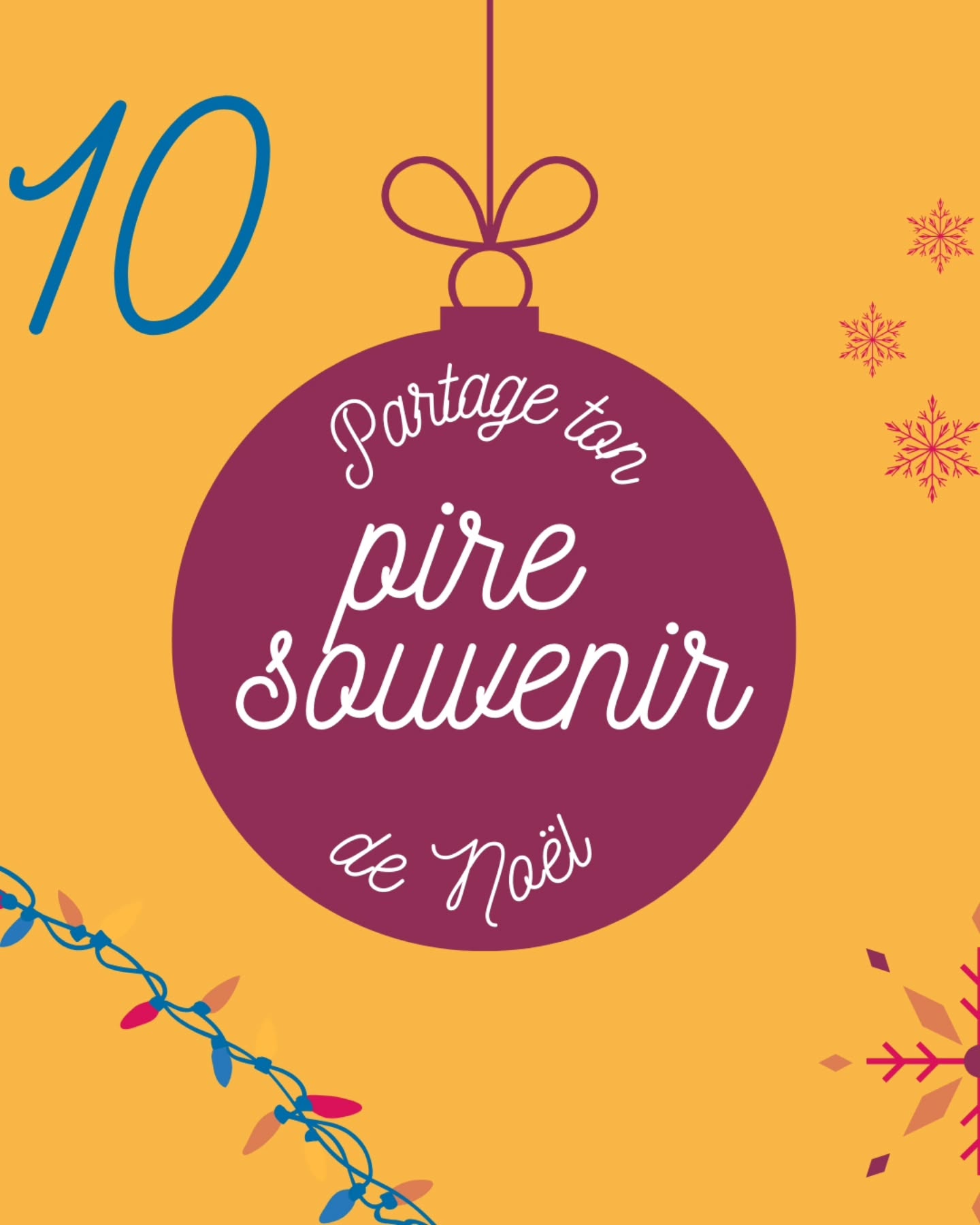 Jour 10 du calendrier de l'Avent d'À vrai lire. On part sur une question beaucoup moins drôle : quel est notre pire souvenir de Noël ?
Et le tien? Raconte-nous tout !
#calendrierdelavent #pirenoel #piresouvenir #bookstafrance #bookstafr