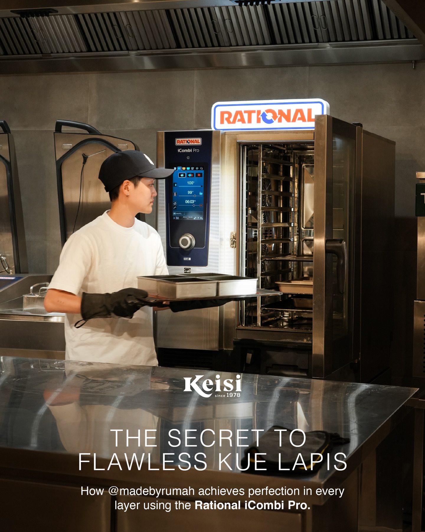 Perfecting a heritage recipe takes more than skill—it takes control.
Kue lapis is famously delicate: one layer too hot, one drip of condensation, one fluctuation in steam—and the whole batch loses its smooth, even texture.
This is where true steaming technology makes all the difference.
With the Rational iCombi Pro, every layer receives identical heat and humidity, eliminating the inconsistencies that happen in traditional steamers. It’s not just convenience; it’s production-level precision that protects both quality and yield.
For brands scaling up recipes rooted in tradition, consistency is the only way to grow without compromise.
Want to test your own recipe in our showroom?
Book a free session and experience the difference for yourself.
#KeisiKitchen #RationalCooking #iCombiPro #CommercialKitchen #FoodBusinessID #BakeryProduction #SteamingTechnology #ProfessionalKitchenEquipment #ConsistentResults #KueLapisProduction