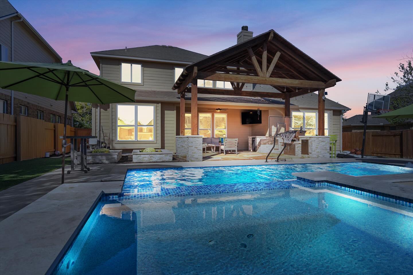 OPEN HOUSE SATURDAY 1-3 🏡⛱️
4531 Monterosa Lane in Round Rock
Resort-style living at its finest in the Teravista Golf Course Community!
This stunning 5-bed, 3.5-bath home features 3,423 sq. ft. of beautifully designed space and an incredible backyard made for fun. Enjoy a sparkling pool, basketball court, extended patio, and outdoor kitchen + bar—your own private retreat!
Inside, you’ll find a main-level primary suite overlooking the pool, a dedicated office, an upstairs loft, and a spacious kitchen with island and breakfast bar.
Close to parks, golf, top-rated schools, pools, shopping, dining, and everything Round Rock has to offer. ⛳️🌳 🛍️
Your dream lifestyle starts here! 🏡💙
#openhouse #Teravista #RoundRockRealEstate #ResortStyleLiving #HomeSweetHome #BackyardOasis #PoolHome #TexasHomes #HouseHunting #AustinRealEstate #dreamhome
#TeravistaLiving #TexasHomes #OutdoorOasis #roundrocktx #texasliving #texaslifestyle #golfcoursecommunity #TeravistaGolfCourse #AustinRealEstate #RealtorLife #DreamHome #SummerReady #CentralTexasHomes #teravistahome #adtv #germanrealtorinaustin #berkshirehathaway #bhhstxrealty #soldbysabine