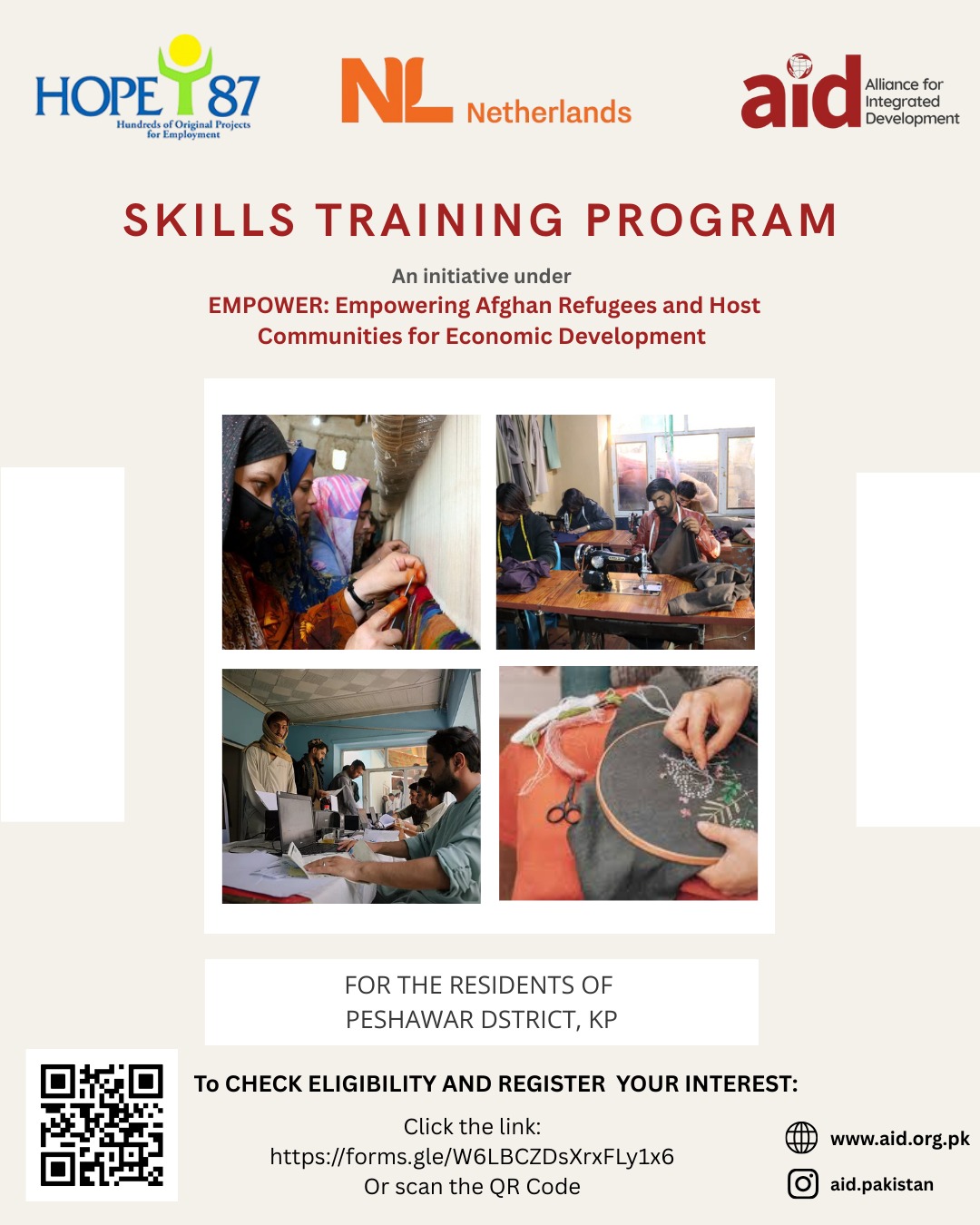 A new chapter of empowerment begins! AID, as part of the EMPOWER initiative, has started skills training for beneficiaries in Peshawar—building pathways to economic growth and self-reliance.
#AIDforchange #AIDPakistan #AIDRelief #humanityfirst #NonProfitWork #UnitedNations #education #UNHCR #Hope87 #Netherlands #GIZ #GlobalSolidarity #Cooperation #UN #Pakistan #Peshawar #Humanity #SDG #Sustainability #sustainablecitiesandcommunities #nonprofitorganisation #aid #socialwork #collab #inspire #CommunityMatters #TogetherWeGrow #community #DevelopmentInAction #GrassrootsChange