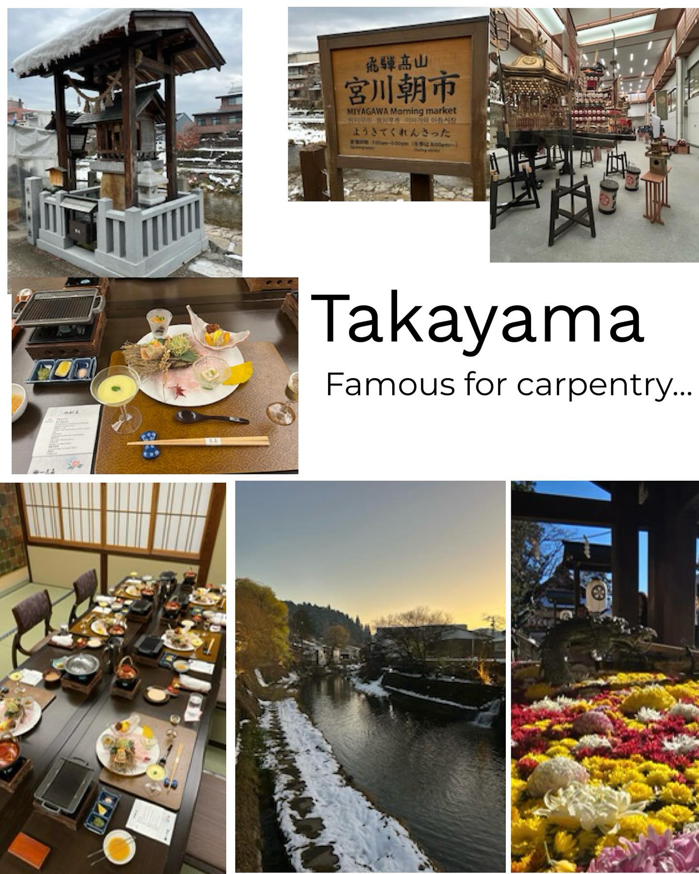 ⛰️✨ Next stop: Takayama ✨⛰️
Tucked away in the Japanese Alps, Takayama welcomed us with small-town charm, deep tradition, and unforgettable moments along the way. The drive itself was a highlight, including a surprise sighting of snow monkeys along the route. 🐒❄️
We stayed in a beautiful ryokan, each room featuring its own private onsen plus a relaxing outdoor foot-soaking onsen ♨️
Takayama is renowned for its master carpentry, a craft passed down for more than 1,300 years. From temples built without nails to everyday lacquered wood pieces, craftsmanship is woven into daily life here. One of the most memorable experiences was meeting a local artisan, enjoying tea while learning firsthand about their work, inspiration, and time-honored techniques.
We explored the lively morning markets (Asaichi), where locals shop for produce, crafts, and regional specialties, and wandered through the beautifully preserved old town. Highlights included a visit to Takayama Jinya, the only remaining historic government office of its kind in Japan, and ending the experience with a tasting of local sake at a traditional brewery. 🍶
Takayama offered the perfect blend of culture, craftsmanship, and calm. A true gem of the Japanese Alps. 🇯🇵✨
#TravelInStyle #TKO #Takayama #JapaneseAlps #OnsenLife #JapanTravel #AGirlsGottaGo #CulturalJourneys