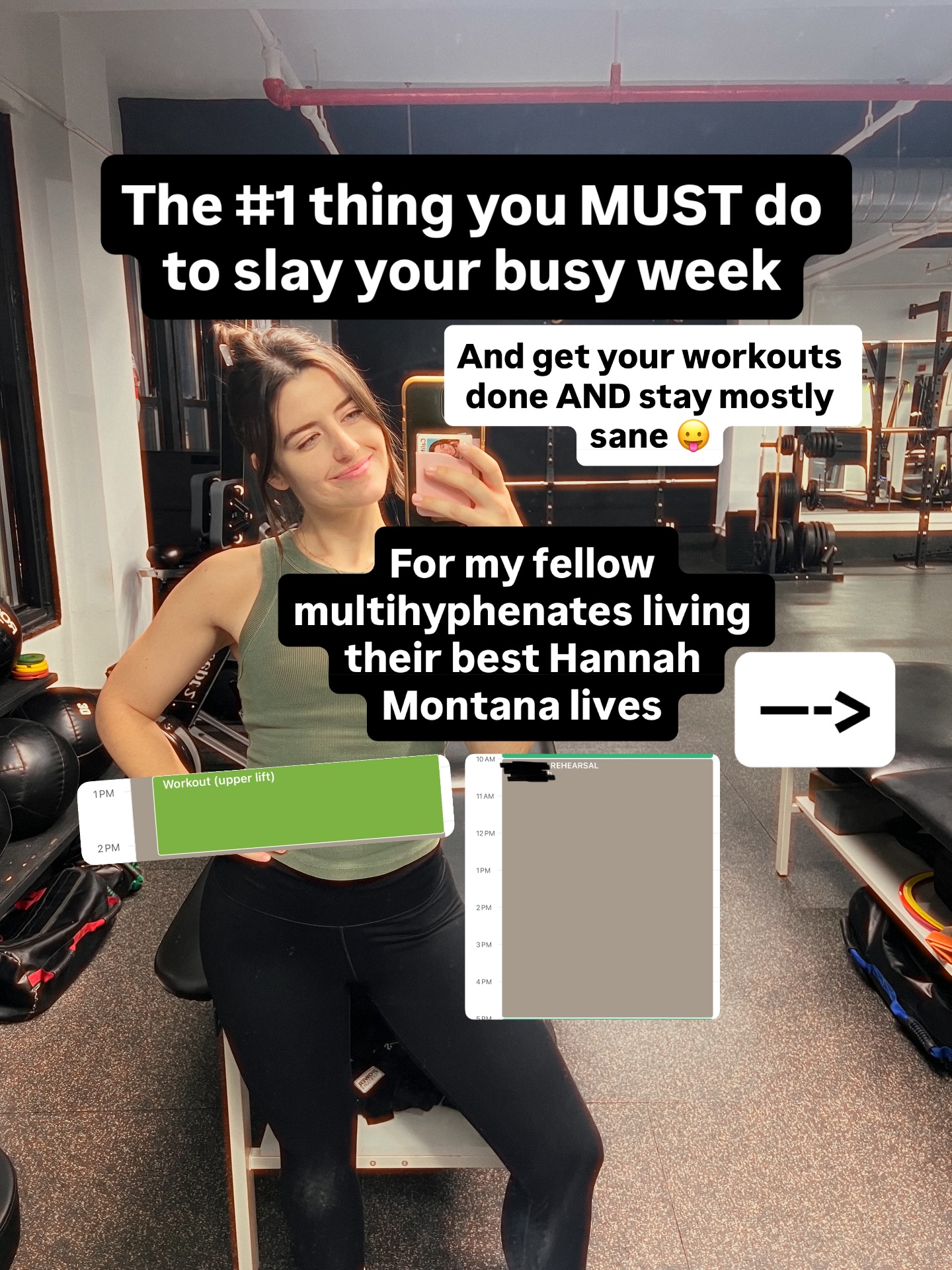 The year is 2014….
I’ve just started an intense year of my competitive musical theatre degree training program.
I’m also working part time answering phones at a European wax center.
And I was a ~diehard~ Erin condren planner girly.
I spent hourssss writing and erasing and putting cute stickers inside. IYKYK.
Well, one day as I was digging through my Mary Poppins bag, I apparently unscrewed the top of my “leak proof” coffee cup…
Bye bye Erin condren planner and bye bye life’s responsibilities with it 😂😳
It was then I knew I MUST change my ways and I’ve never looked back.
If you always feel like you’re waiting for motivation or for Jupiter to be in the 7th house, I hear u.
But you don’t have to work so hard to make it happen.
Time for yourself, for your health and wellbeing is JUST if not AS important as your work meetings and life obligations.
In fact, your healthy mind and body is everything.
Block the time. You deserve to be well.
💗✨🫶