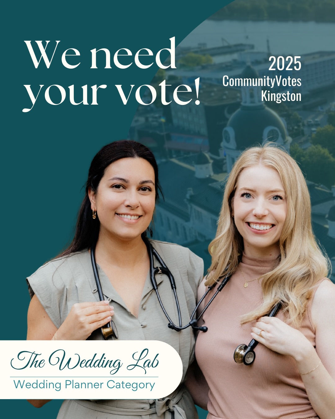 We’re so excited to share that The Wedding Lab has been nominated once again for CommunityVotes Kingston — Wedding Planner category! ✨
Serving couples across Kingston and the surrounding area has been the greatest honour, and we’re endlessly thankful for every couple, vendor, and supporter who has been part of our journey.
Thank you for believing in our little business and for helping The Wedding Lab grow into the community we love so much.
Last year, our incredible Kingston community helped us bring home Gold, and we would love the chance to do it again this year.
Voting is now open, and we need your support.
You can cast your vote for us in the Wedding Planner category from now until January 18, 2026 at 11:59 PM.
Your vote truly means the world to us. Thank you for cheering us on and for trusting us with your most meaningful moments. 🤍
theweddinglab.ca | theweddinglabcanada@gmail.com | or through our DMs