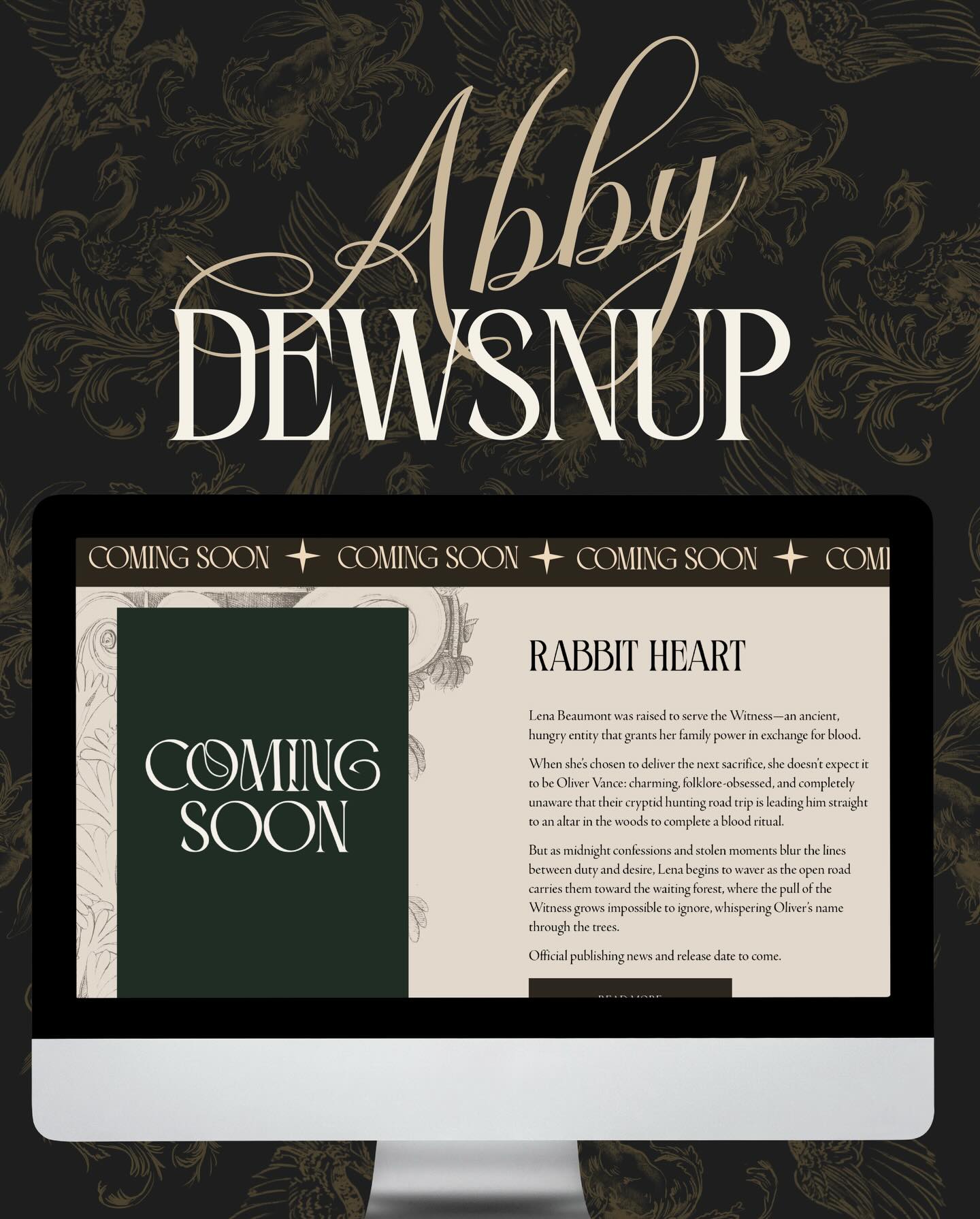 Steeped in folklore, dark woods, and quiet magic. ✨ this author branding project for Abby Dewsnap was a dream to bring to life.
From wandering forest paths to whispered stories and vintage textures, every detail was crafted to feel like stepping into her world. 🍃✨