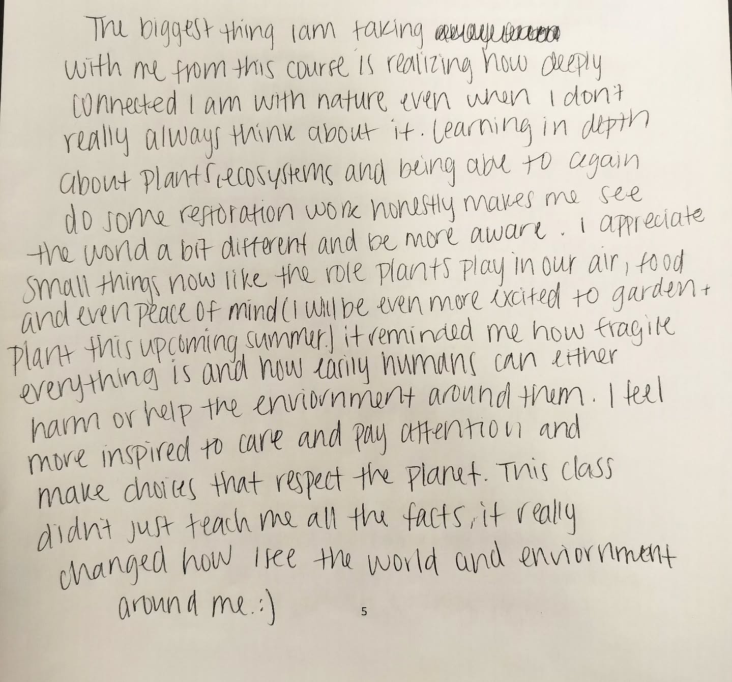 Wednesday Moment of Zen. Student reflection shared from my botany class. In case you ever wonder why teachers decide to teach. "The biggest thing I am taking with me from this course is realizing how deeply connected I am with nature even when I don't really always think about it. Learning in depth about plants, ecosystems, and being able to again do some restoration work honestly makes me see the world a bit different and be more aware. I appreciate small things now like the role plants play in our air, food, and even peace of mind (I will be even more excited to garden and plant this upcoming summer). It reminded me how fragile everything is and how easily humans can either harm or help the environment around them. I feel more inspired to care and pay attention and make choices that respect the planet. This class didn't just teach me all the facts, it really changed how I see the world and environment around me. :)"