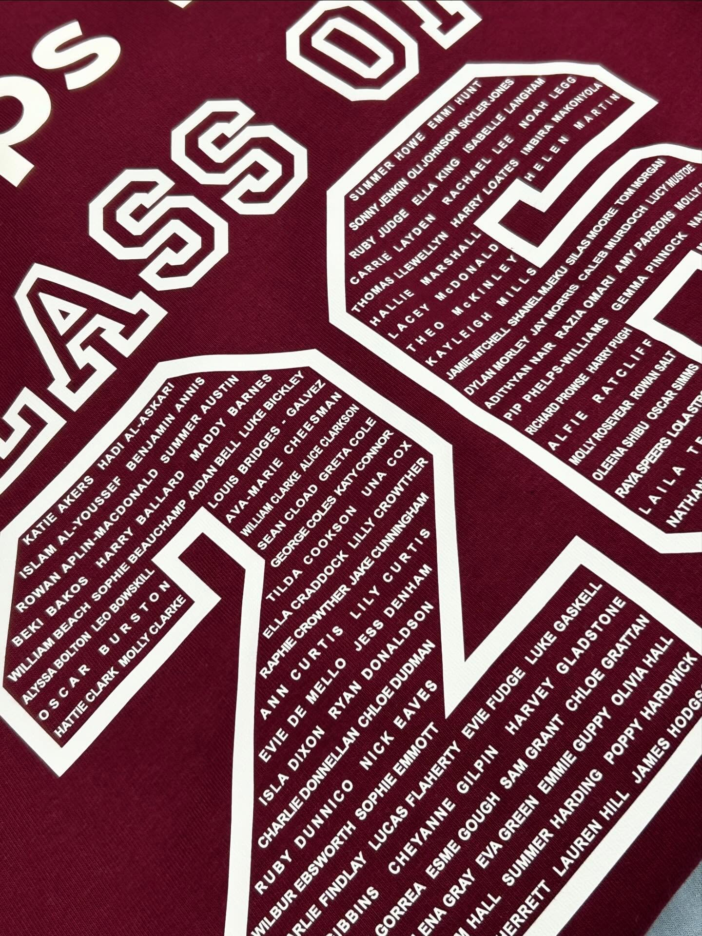 Great leavers hoodies start with great name layouts. ✨
Perfect name placement makes all the difference.
We take care of the spacing, sizing and layout so your leavers hoodies look clean, sharp and professionally finished.
Paired with our highest quality, durable bright white prints, your leavers design always looks sharp and standout 🤩
.
Clean. Balanced. Professional
.
#LeaversHoodiesUK #SchoolLeavers2026 #Leaverswear #leavershoodies #classof2026