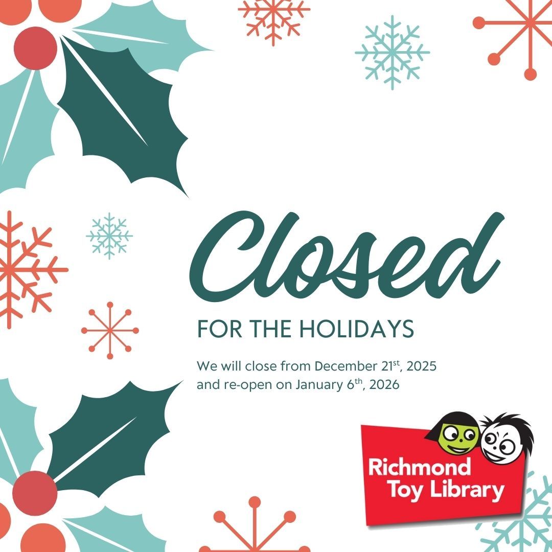 🎄 Holiday Closure Notice 🎄
The Toy Library will be taking a little break over the festive season! ✨
We'll be closed from Sunday 21 December 2025 and will re-open on Tuesday 6 January 2026.
💡 Good news: If you have toys due back during our closure period, your loans will be automatically extended until 10 January 2026 — no need to worry!
📚🧸 Planning to keep little ones entertained over the holidays?
Make sure to pop in before we close and borrow some favourites for the break!
Wishing all our members a joyful and restful holiday season. Thank you for being part of our community! 🎁💛