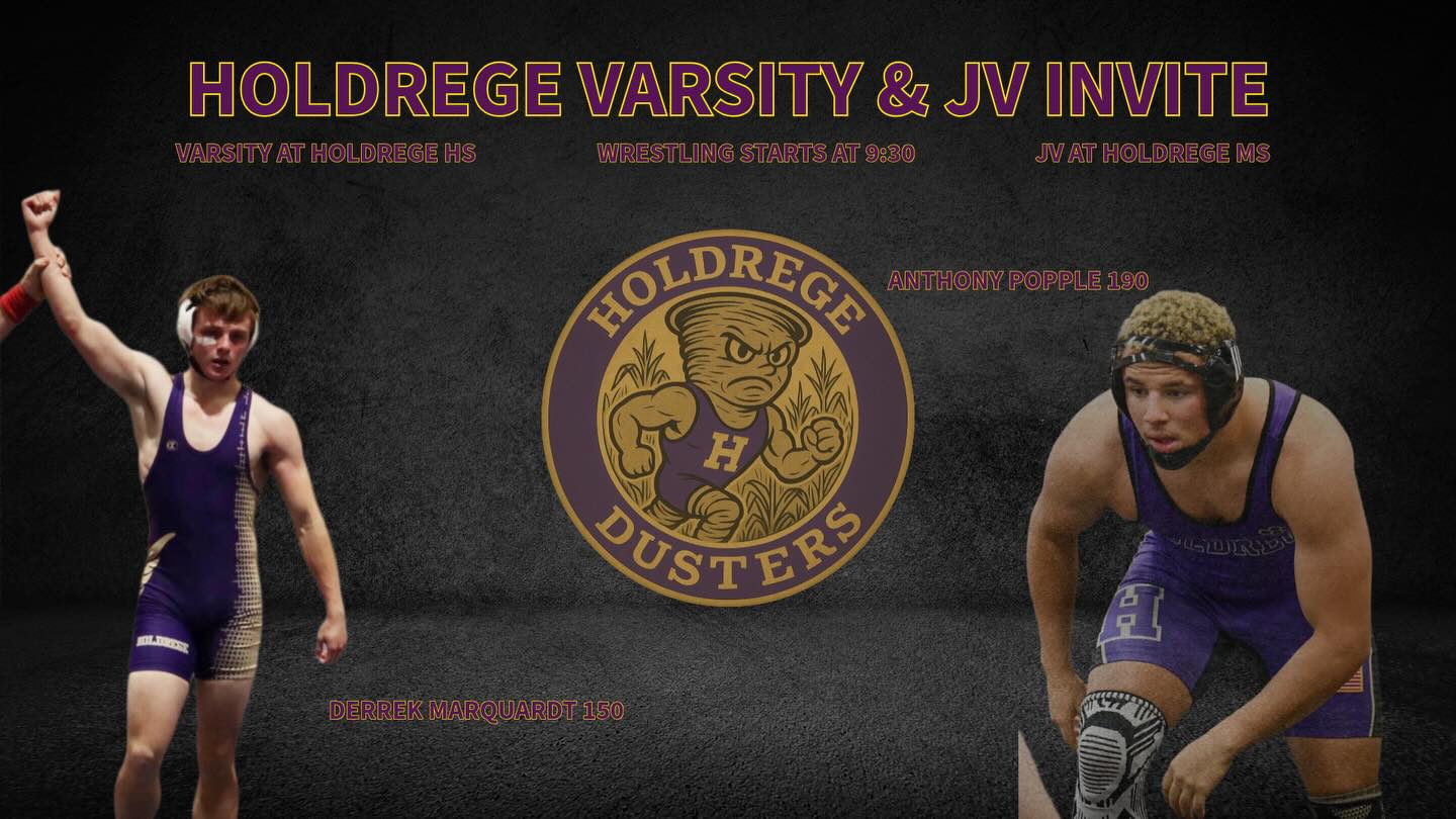 Great day for Wrestling in Holdrege!
Varsity at Holdrege HS
JV at Holdrege MS
Wrestling starts at 9:30
(Careful on the way in today roads are icy)