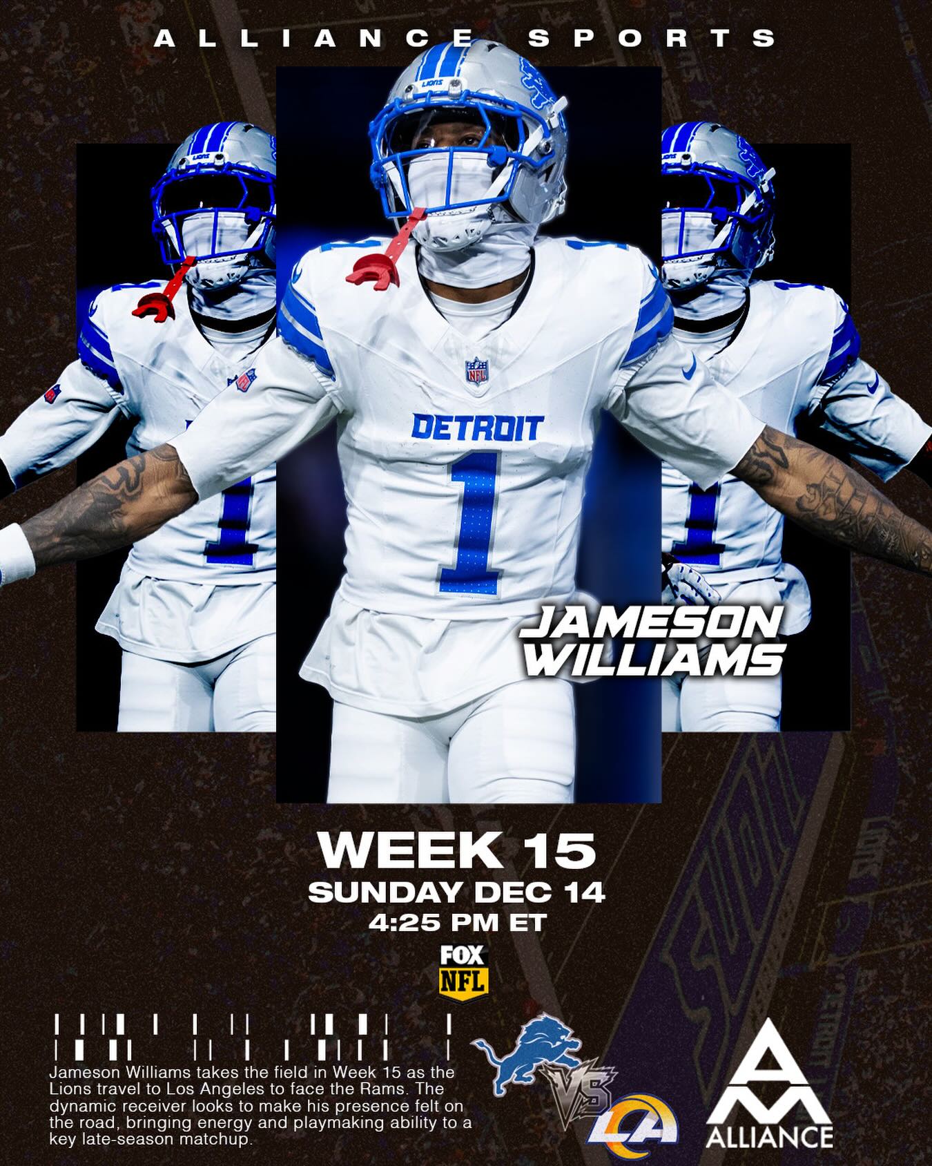 Week 15 in LA ⚡️ @bigsgjamo vs the Rams 🦁