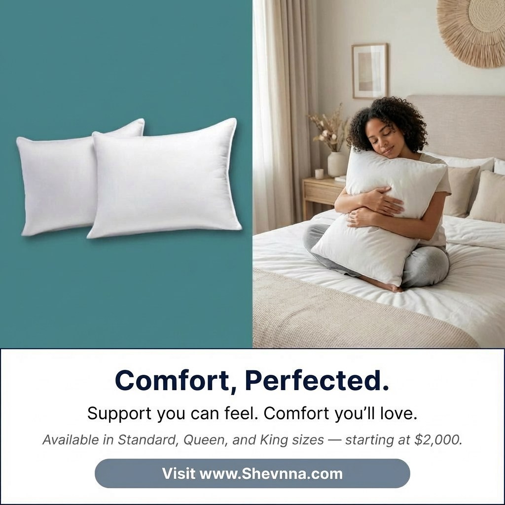 Upgrade your sleep game 😴✨
Whether you’re a side, back, or tummy sleeper, Shevnna pillows give you the comfort you deserve.
Tap the link, place your order, and rest easy tonight.
https://shevnna.com
#SleepInStyle #ShevnnaHome #RestWell #Pillows
✨🖤🏡 #InteriorDesign #PersonalStyle #ShevnnaDesign #HomeInspo #LinkInBio #DesignDetails #JamaicaDesigns #IslandLiving
