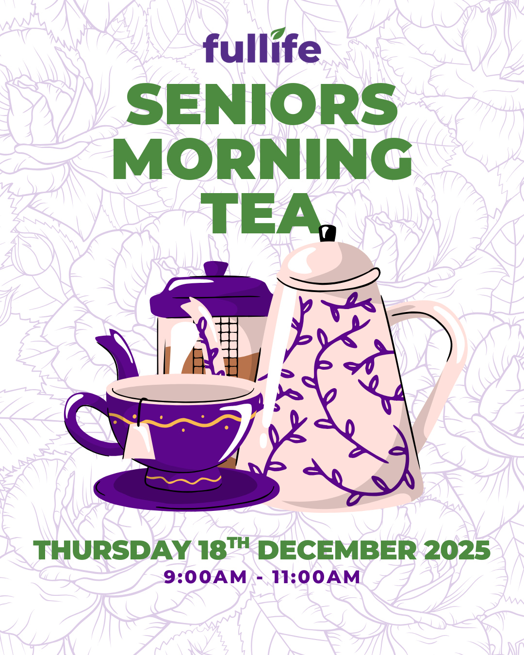 Join us next Thursday 18th at our Mill Park (Stables) store for a Seniors Morning Tea!
Simply show your seniors card and you'll get a free hot drink from our cafe @thriveatfullife and some cake.
If you know someone who would love to join us, make sure you let them know 💜
