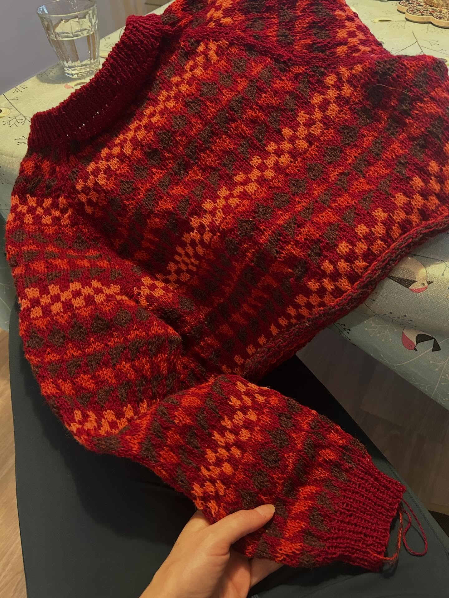 This test knit for Lydia @wekuyarn is coming along so nicely. I am appreciating the lack of sleeve decreases and loving the geometric colourwork as it’s easy to remember so I don’t have to check the pattern too often.
It’s my first time using Holst Harn Super Soft and can’t wait to see how it feels when it has been blocked
Pattern: #Damedamesweater by @wekuyarn
Yarn: @holstgarn Supersoft bought from @tribeyarnslife