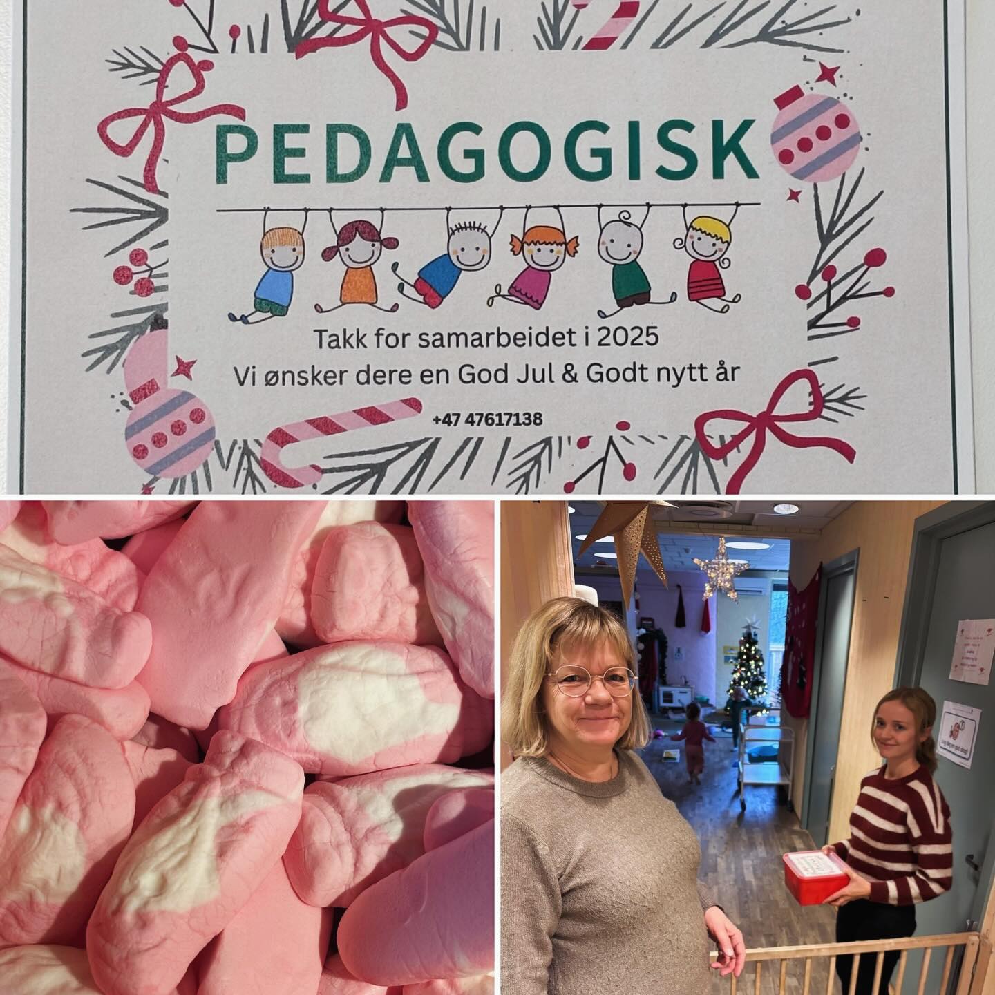 Vi koser oss glugg med å besøke alle barnehagene og sette litt nissegodt på pauserommet 🤶🏼🤶🏼🤶🏼