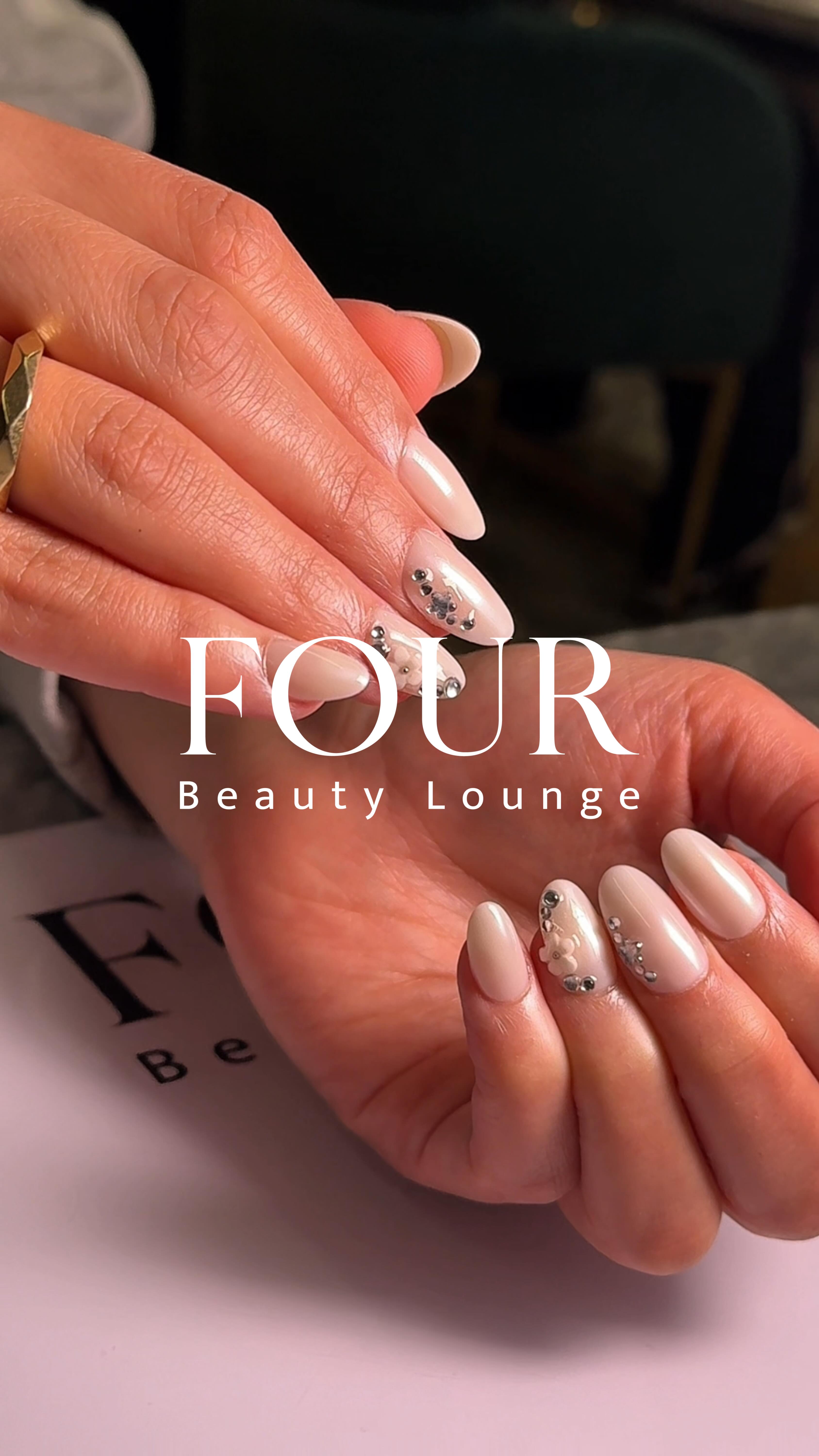 For moments that deserve perfection 🤍 Gel nails @fourbeautylounge #strokesofperfection