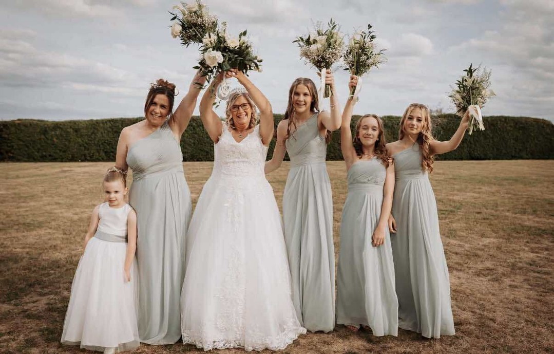 What a pleasure it was to meet Claire and her lovely family for her wedding on 6th September 💚
Claire chose elegant one-shouldered chiffon dresses in Willow Green for her bridesmaids - a soft, romantic shade that looked incredible on the day. We completed the look with perfectly matched men’s accessories to tie it all together.
Wishing Claire a lifetime of love and happiness!
#LilysBoutiqueSheffield #RealBride #BridalPartyStyle #WillowGreenWedding #BridesmaidsStyle #OneShoulderDresses