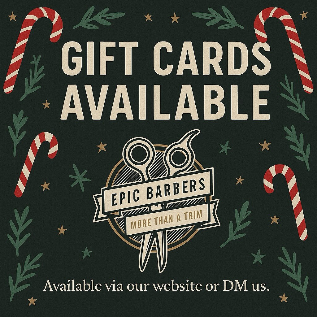 More than a trim. It’s a proper grooming session.
Epic Barbers gift cards are valid on all services, making them the perfect Christmas gift for men who value quality.
Buy via our website or DM us.
#EpicBarbers
#GuildfordBarbers
#GuildfordSurrey
#MensGrooming
#ModernBarber
#FreshFade
#MensStyleUK
#ChristmasGiftsForHim
#GiftIdeasForMen
#SupportLocalGuildford