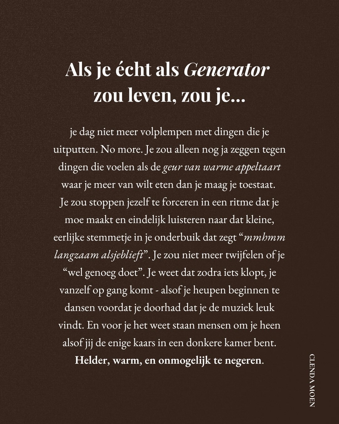 ❤️🔥 Comment “MASTER” om mijn gratis voice note te ontvangen waarin ik je meeneem in de 6 bouwstenen die je nodig hebt om Human Design écht te masteren.
En ontvang 66% korting op de Academy level 1, 2 en 3 😱🤯🤌🏻🫠🥹 (dit komt nooit meer terug).
Zullen we de herkenning die je voelt, niet meer afschuiven op ‘toeval’? 😘
Er zit een systeem onder. Human Design.
Als je wilt leren leven zoals jij bedoeld bent - en dat kunt doorgeven aan anderen - dan is de Human Design Academy jouw plek.
De deuren zijn tijdelijk geopend.
T/m zondag kun je instappen, maar vol = vol en we hebben nog maar een paar plekken.
Comment “MASTER” voor de link 💌
Ready when you are babe 🔥