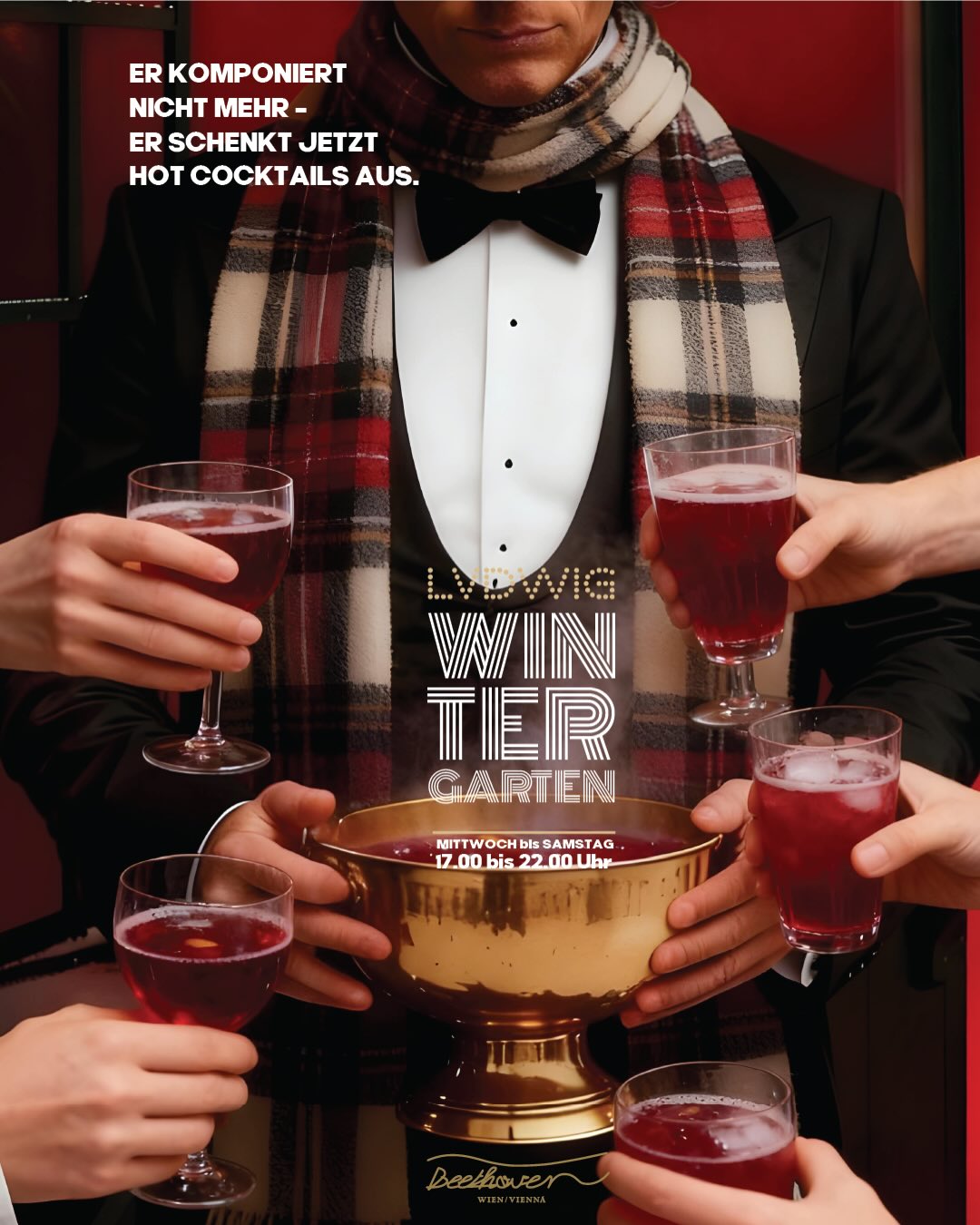 🎄❄️✨ Winterzauber vor der Lvdwig Bar! ✨❄️🎄
Mittwoch bis Samstag, 17–22 Uhr, wartet unser gemütlicher Wintergarten auf euch – perfekt, um die Vorweihnachtszeit zu genießen 🎅🏽☕️
Genießt Glühwein & Hot Cocktails – alkoholfrei oder mit einem kleinen Upgrade eurer Wahl: Gin, Rum, Vodka & mehr 🔥🫖
Unsere Specials: Dornröschens Kuss, Goldmaries Traum, Feuergast & natürlich klassischer Glühwein 🍷
Vielleicht schaut ja auch unser lieber Leopold vorbei und freut sich über ein paar Streicheleinheiten 🐾❤️
Drinnen warten wie gewohnt Cocktails auf euch 🍸
Also nehmt euch eine kleine Auszeit, kommt runter vom Alltag, lasst euch verzaubern und startet entspannt ins Wochenende 🌟🎄
#lvdwigbar #cocktailbar #cocktailbarvienna #barsvienna #viennadrinks #viennabars