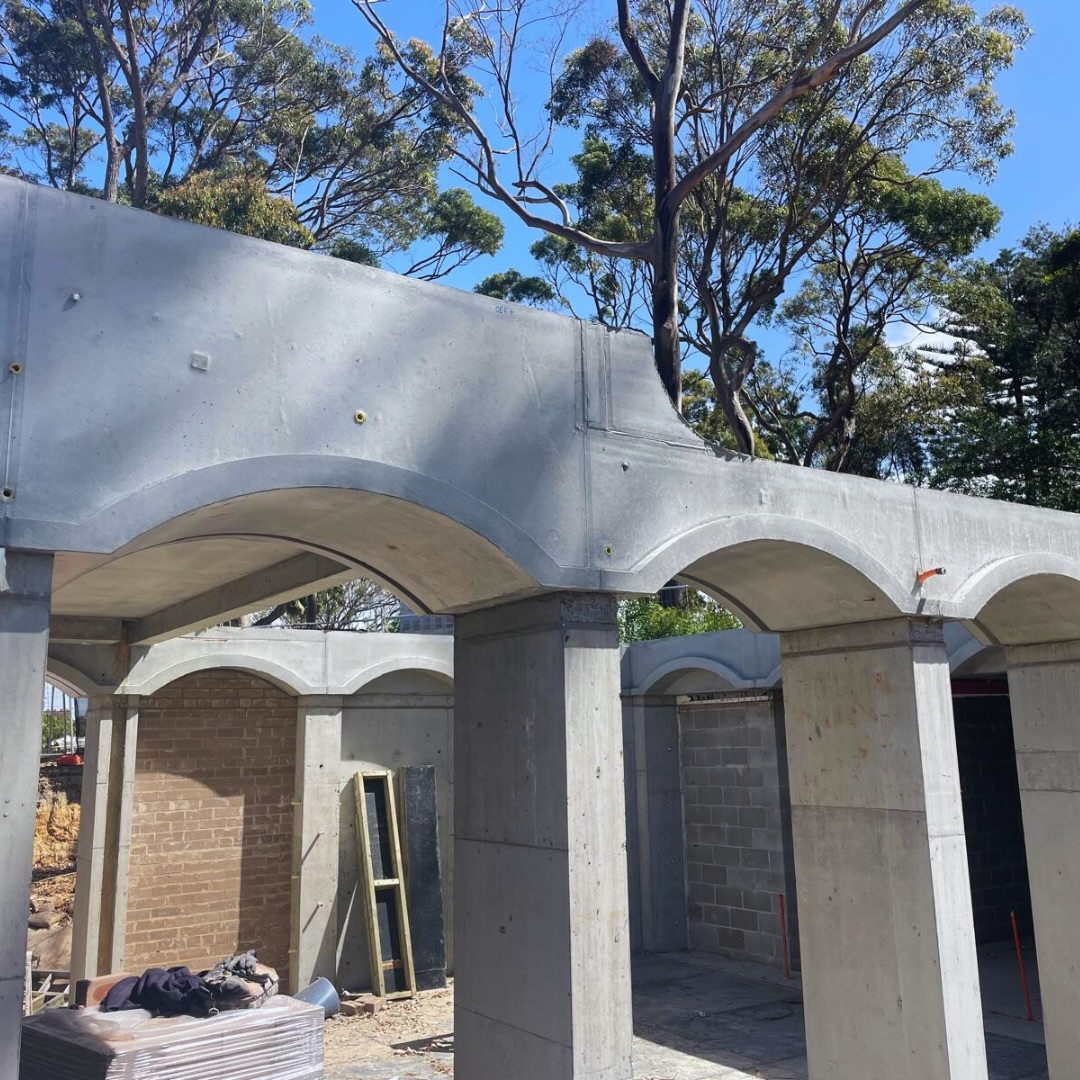 BAYVIEW PROJECT FINISHED - Need some Arch soffits? no problem using innovative formwork products supplied by Bespoke Formwork.
#bespokeformwork #architecturalconcrete #customshapedconcrete #Arches