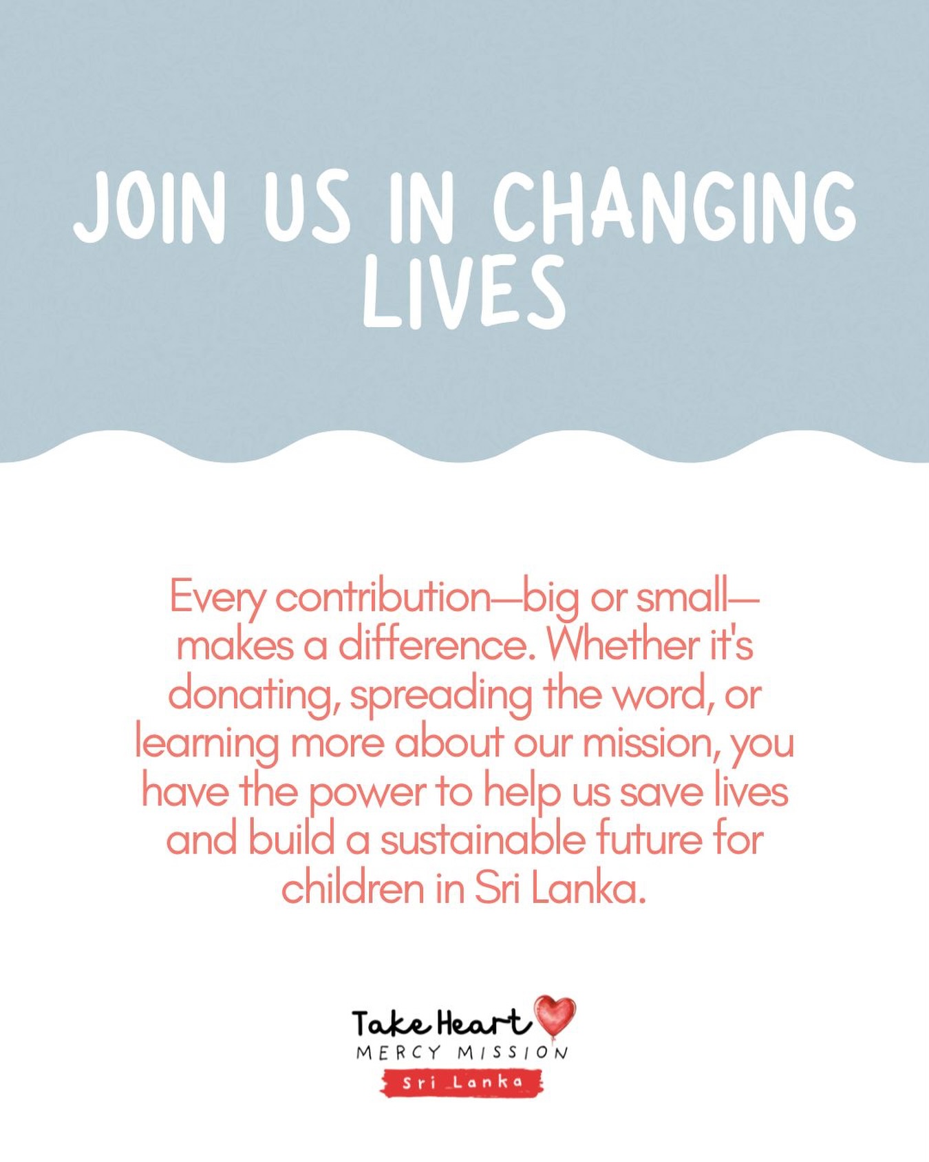 💙 Be Part of Something Life-Changing
Your support helps us provide life-saving heart surgeries and create brighter futures for children in Sri Lanka. Every action—sharing, donating, or simply learning about our work—brings us closer to saving more little hearts.
👉 Visit the link in our bio for more info.
#takeheartmercymission #savinglittlehearts #srilanka #heartsurgery #medicalmission #hopeforchildren #makingadifference