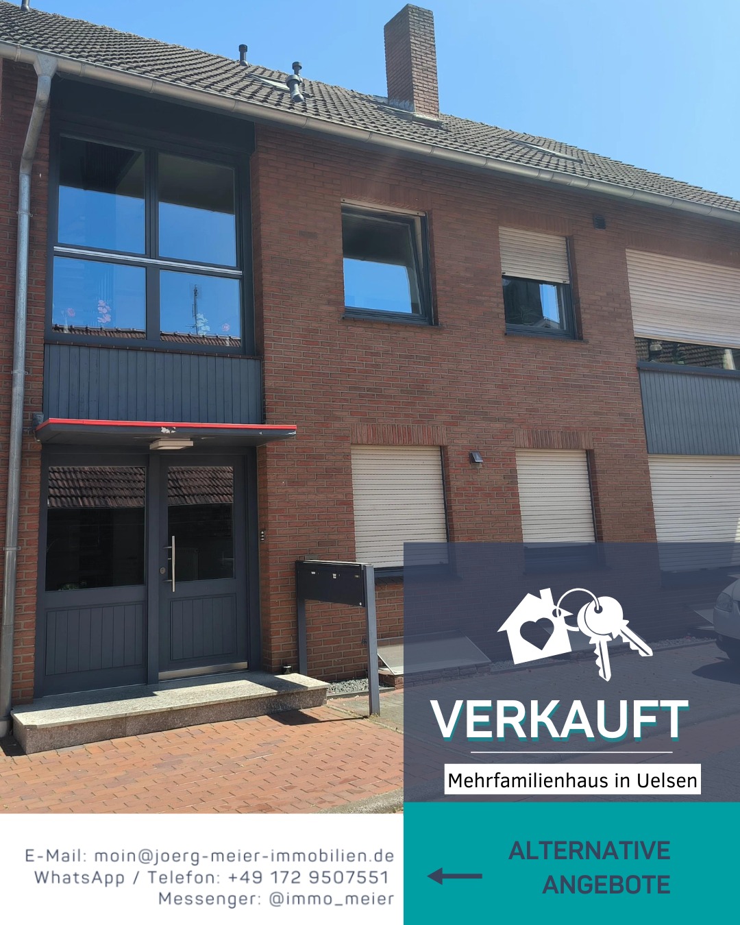 🏡 Verkauft in Uelsen!
Das Mehrfamilienhaus hat neue Besitzer gefunden. Am 11.12.2025 war die Beurkundung.
Ein Kapitel geht zu Ende und ein neues beginnt: neue Besitzer, neues Projekt für sie.
Du denkst auch über einen Verkauf nach?
Meld dich gern, wir sprechen ganz in Ruhe darüber. ☕