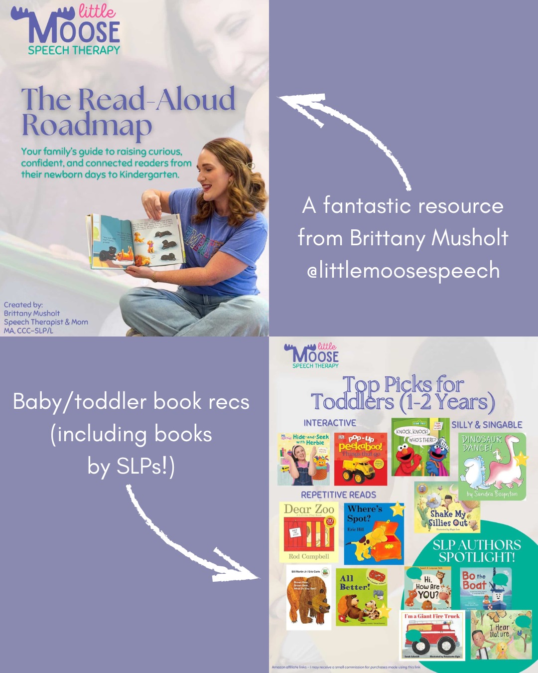 Sharing an incredible resource, 𝐓𝐡𝐞 𝐑𝐞𝐚𝐝-𝐀𝐥𝐨𝐮𝐝 𝐑𝐨𝐚𝐝𝐦𝐚𝐩 created by SLP/mom/author, Brittany Musholt @brittmooseslp 🙌
It is an honor to have my new book, 𝙃𝙞, 𝙃𝙤𝙬 𝘼𝙧𝙚 𝙔𝙤𝙪? featured alongside some amazing SLP authored books for littles!
This comprehensive guide provides tips and tricks for creating read-aloud routines and enhancing learning during shared book reading. 👶
It also includes lists of over 200 expertly chosen picture books, already organized by age, topic, and theme! 📚
Take 20% off the guide using code HOLLY ✨
Comment "read" if you'd like the direct link!
