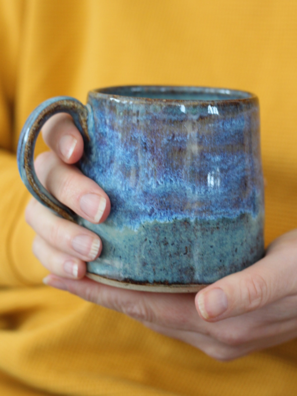 What’s in a mug? Throwing, drying, trimming, pulling a handle, attaching the handle, drying slowly, bisque firing, sanding, glazing, stamp with logo, glaze fire, maybe another quick sand, some photos… #muglife #making #process #jenmakespots