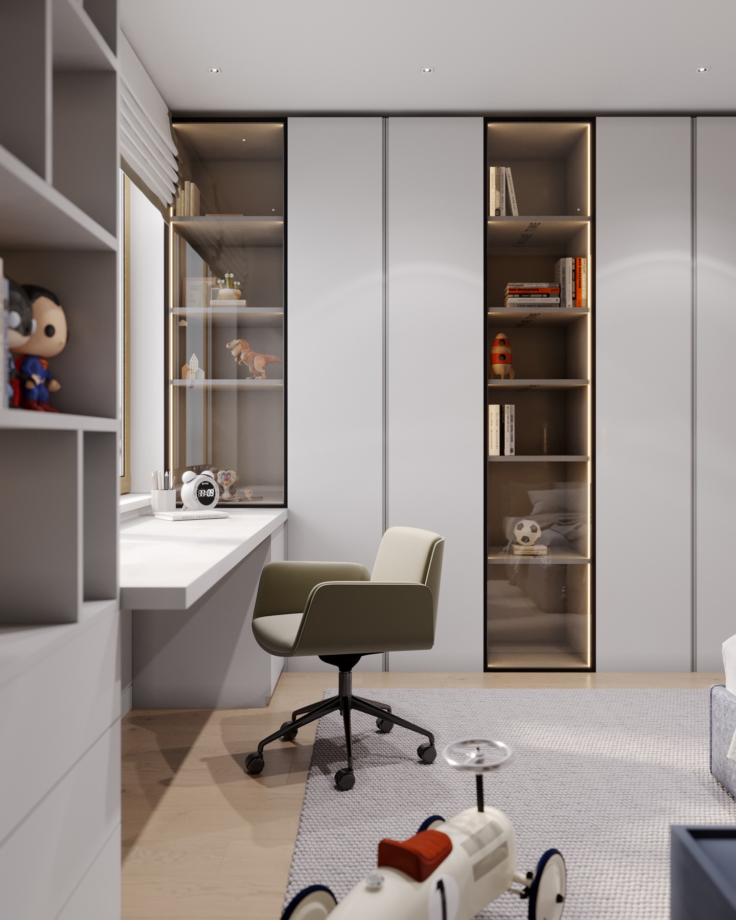 In designing kids’ spaces, we always aim for an atmosphere that feels calm and quietly playful. Children grow fast, and their rooms need to support that growth — emotionally, practically, and visually.
We prefer soft, desaturated colors that create a sense of serenity, paired with warm textures that make the room feel safe and inviting.
A few tips we always use:
— Layered lighting: a soft wall glow for evenings, focused task lighting for reading, and brighter zones for play. Light can shape a child’s sense of comfort more than any color.
— Timeless furniture: clean, simple pieces that last through the years. The personality of the room can evolve through textiles and accessories, not through replacing big items.
— Flexible layouts: open areas for movement, and storage that a child can use independently.
— Quality materials: wood, natural fabrics, and tactile finishes that age beautifully and create a healthy environment.
www.sfdesigninteriors.com
📩office@sfdesign.at
📍Bösendorferstrasse 4, Vienna
#interiordesignvienna #interiordesignwien #interiordesign