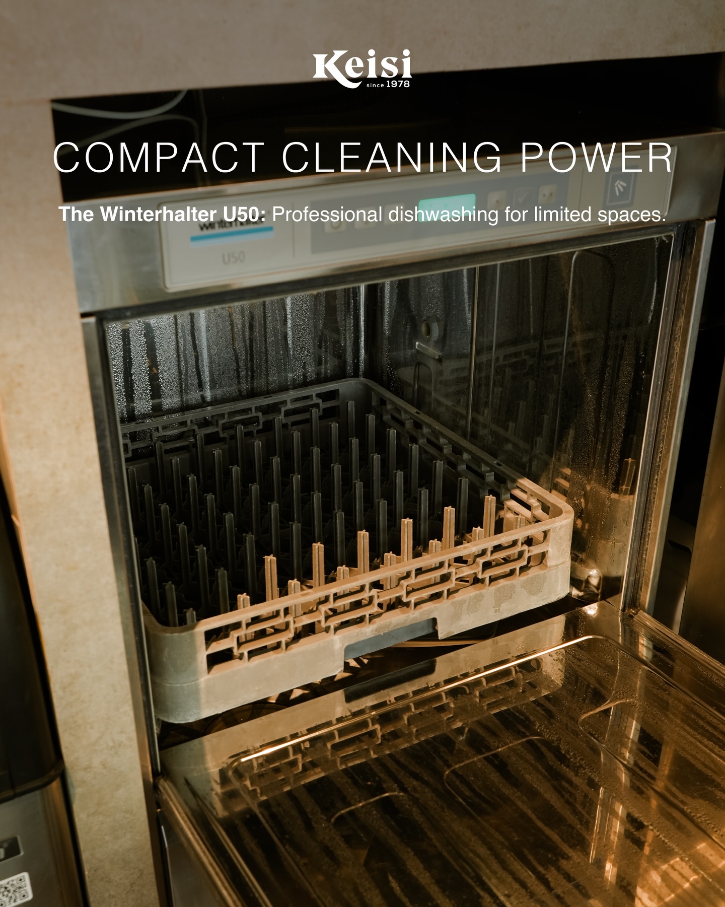 A powerful wash doesn’t always require a big machine. The Winterhalter U50 proves that compact dishwashers can deliver professional-grade cleanliness—even in tight bar or café setups.
With quick cycles, simple one-button control, and consistent washing results, it keeps your workflow smooth during peak hours. A small footprint, but a big upgrade for any operation.
Explore how the U50 fits into your space and elevates your service.
Contact us to learn more.
#Keisi #KeisiSince1978 #Winterhalter #WinterhalterU50 #Dishwasher #ProfessionalKitchen #CommercialKitchen #KitchenEquipment #FoodServiceEquipment #CafeEquipment #RestaurantEquipment #SmallButPowerful