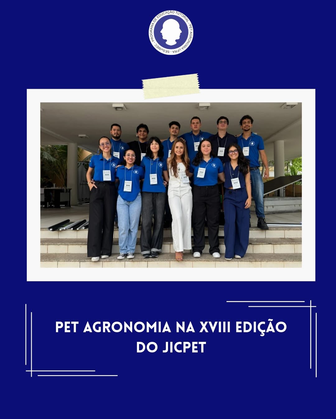 O Grupo PET Agronomia sente-se honrado pelo convite e pela oportunidade de participar do XVII JICPET, um evento de grande relevância acadêmica e científica, que promove a troca de conhecimentos, experiências e o fortalecimento da pesquisa interdisciplinar.
Parabenizamos a petiana Shirley pela conquista do Prêmio de Melhor Apresentação e Banner Interdisciplinar, com o projeto Filtro com caroço de Açaí, que se destaca pela inovação, relevância socioambiental e excelência acadêmica.
Estendemos os parabéns a todos os petianos envolvidos, cujo empenho, dedicação e trabalho em equipe foram fundamentais para a concretização desse projeto.
Registramos também nosso agradecimento especial ao tutor Rafael, pelo constante direcionamento, apoio e valiosos conselhos, essenciais para o crescimento, fortalecimento e desenvolvimento do grupo.
Gratidão pela oportunidade e parabéns a todos os envolvidos!
Evento realizado no dia 12 de dezembro de 2025.