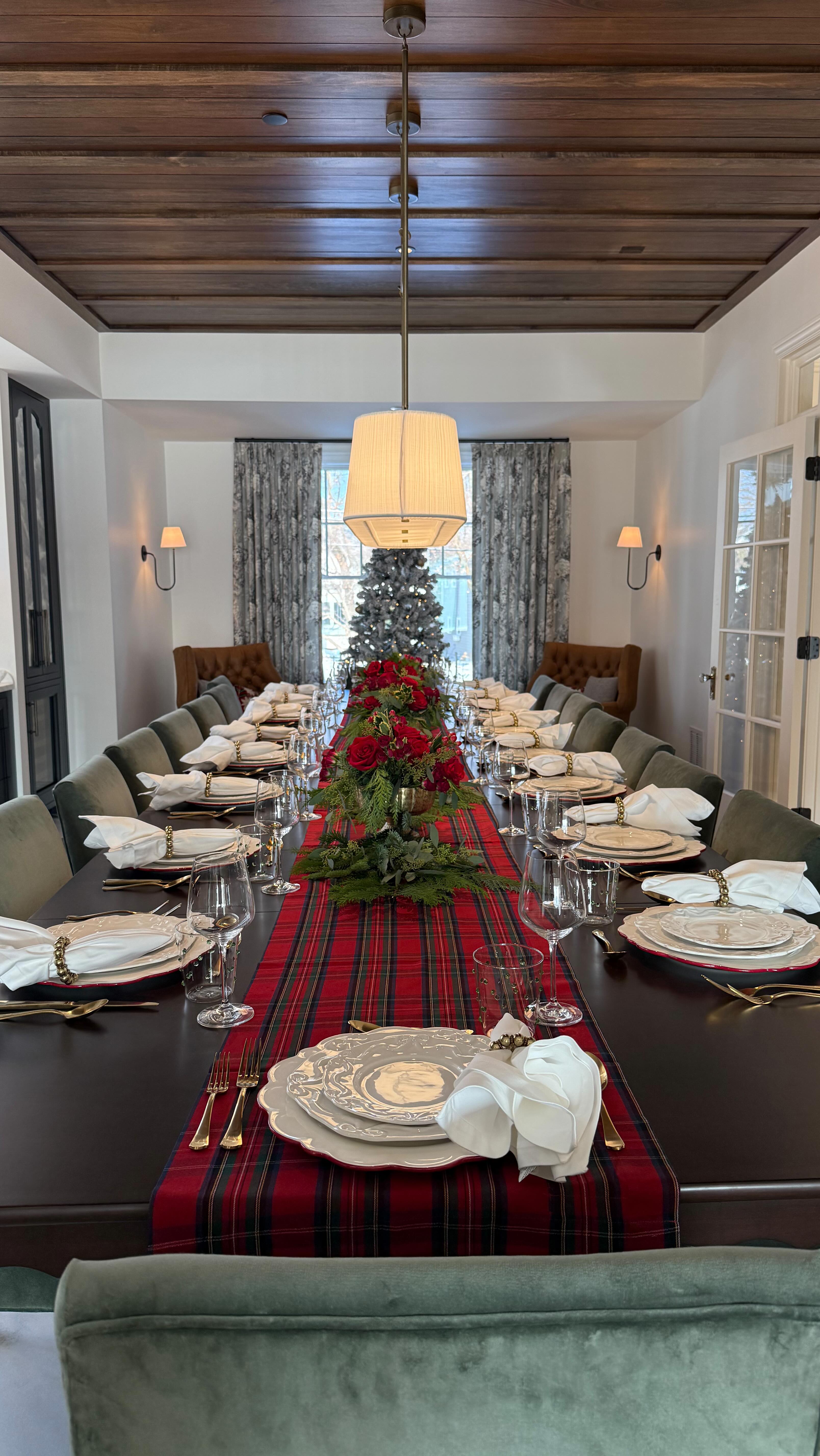 Holiday magic in the details! ๐
Our design brought together seasonal reds, plaids, and evergreens for a clientโs annual Christmas dinner, highlighted by our playful bow dinnerware.
โจ๐ซโจ
#tabletop #tablesetting #dinnerparty #floraldesign #tablescapestyling