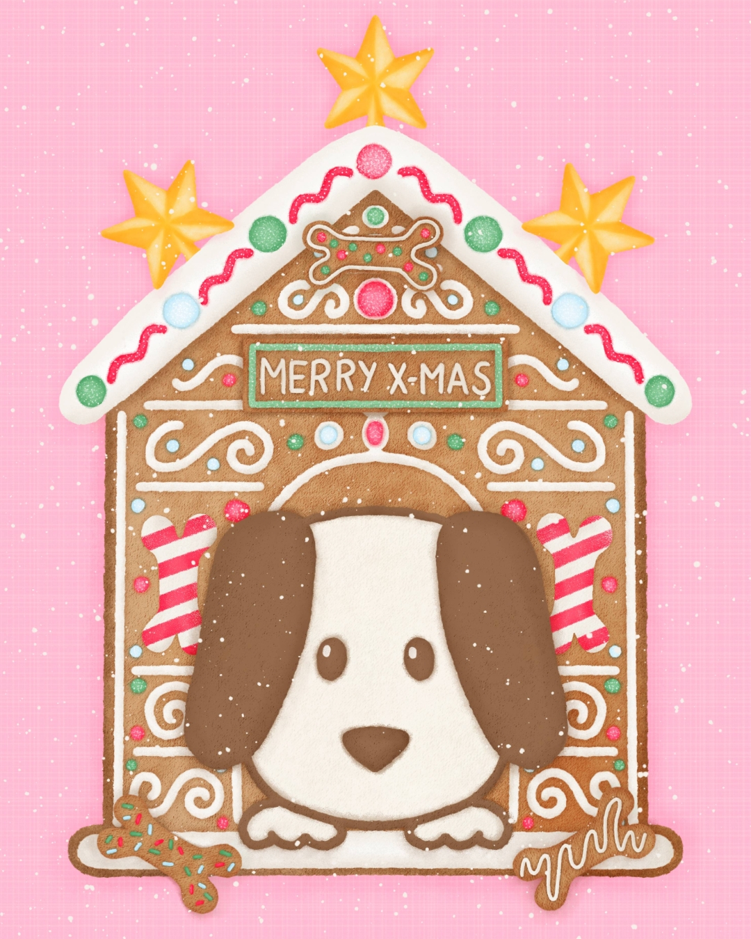 A nicely decorated gingerbread dog house
For surface pattern design collaborations, please contact me directly at design@franzispeer.com or through my agency @advocateart01
#gingerbread #dogart #christmas #happyhowlidays #dogchristmas #illustration #greetingcard #freelanceillustrator #drawingchallenge #artchallenges #drawingchallenge25 #illustration #surfacedesign #holidaychallenge #artist #happyholidays #artistsofinstagram #artwork #artlife #artlovers #artistic #seasonsgreetings #holidayart