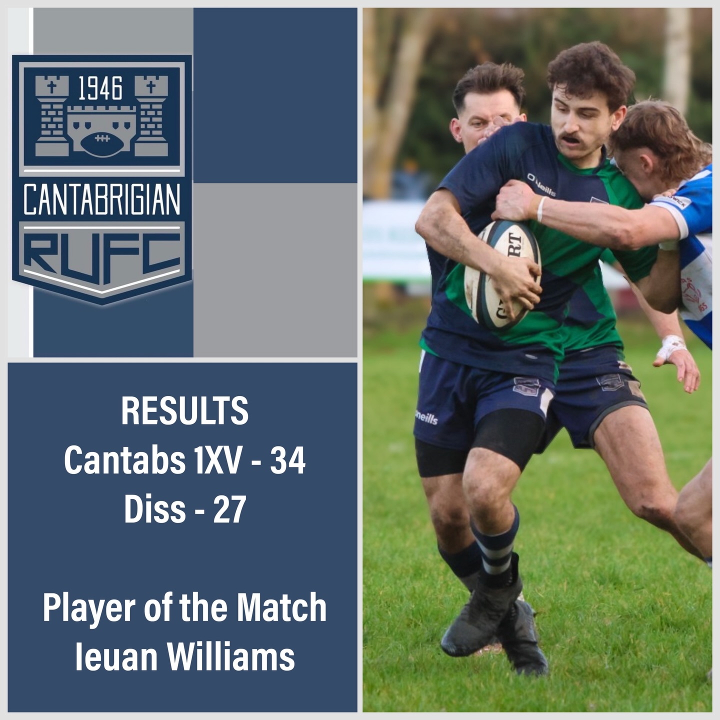 💥RESULTS💥
An awesome afternoon of rugby resulted in a fantastic WIN for the 1XV up at @dissrugbyfootballclub a hard fought game, in front of a big home crowd didn’t stop the mighty C’s 💙🤍💙
Congratulations to our Player of the Match - Ieuan Williams @ieuanw123
📸 @bwsportsphotography
#rugby #rugbyunion #rugbyteam #team #cantabs #cantabsrugby #socialrugbyincambridge #cambridge