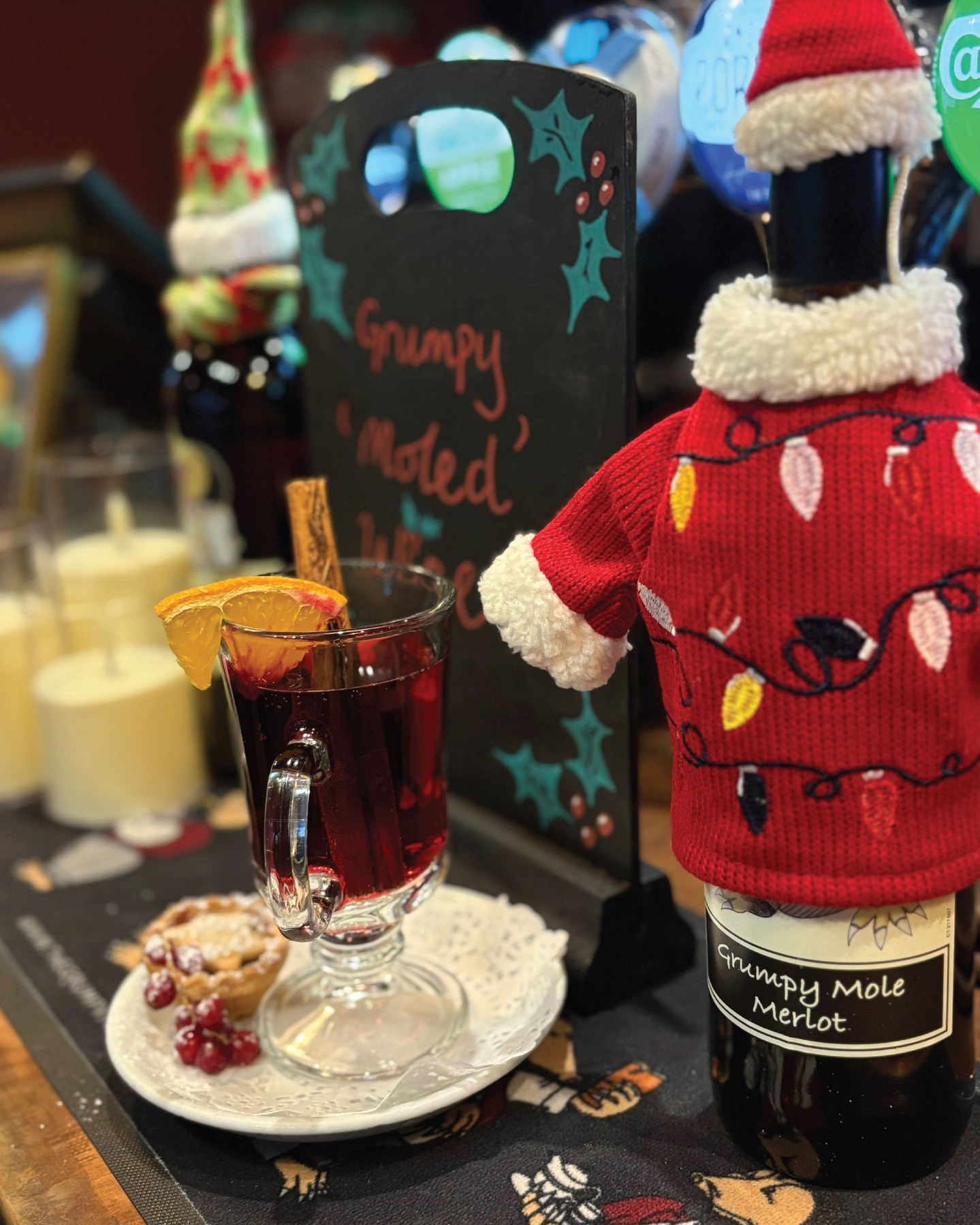 Serving our 'Moled' wine is one of our absolute highlights of the festive season! Perfectly spiced and served warm, it’s the ultimate Christmas holiday treat to get you in the festive spirit. Come and enjoy a glass (or two!) with us!
#grumpymole #thegrumpymole #moledwine #mulledwine #northpole #festive #holidayseason #grumpymole #surreypub #christmasspirit